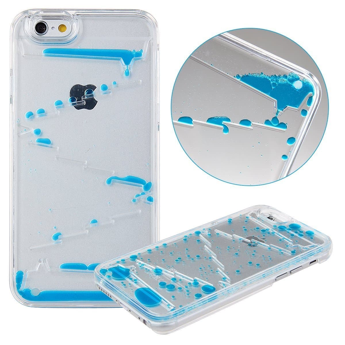 iPhone 6 6S Case,Blue Creative Flowing Liquid Water Drop Magic Maze Transparent Hard 3D Liquid Case Cover Shell for Apple iPhone 6 6S 4.7 inch