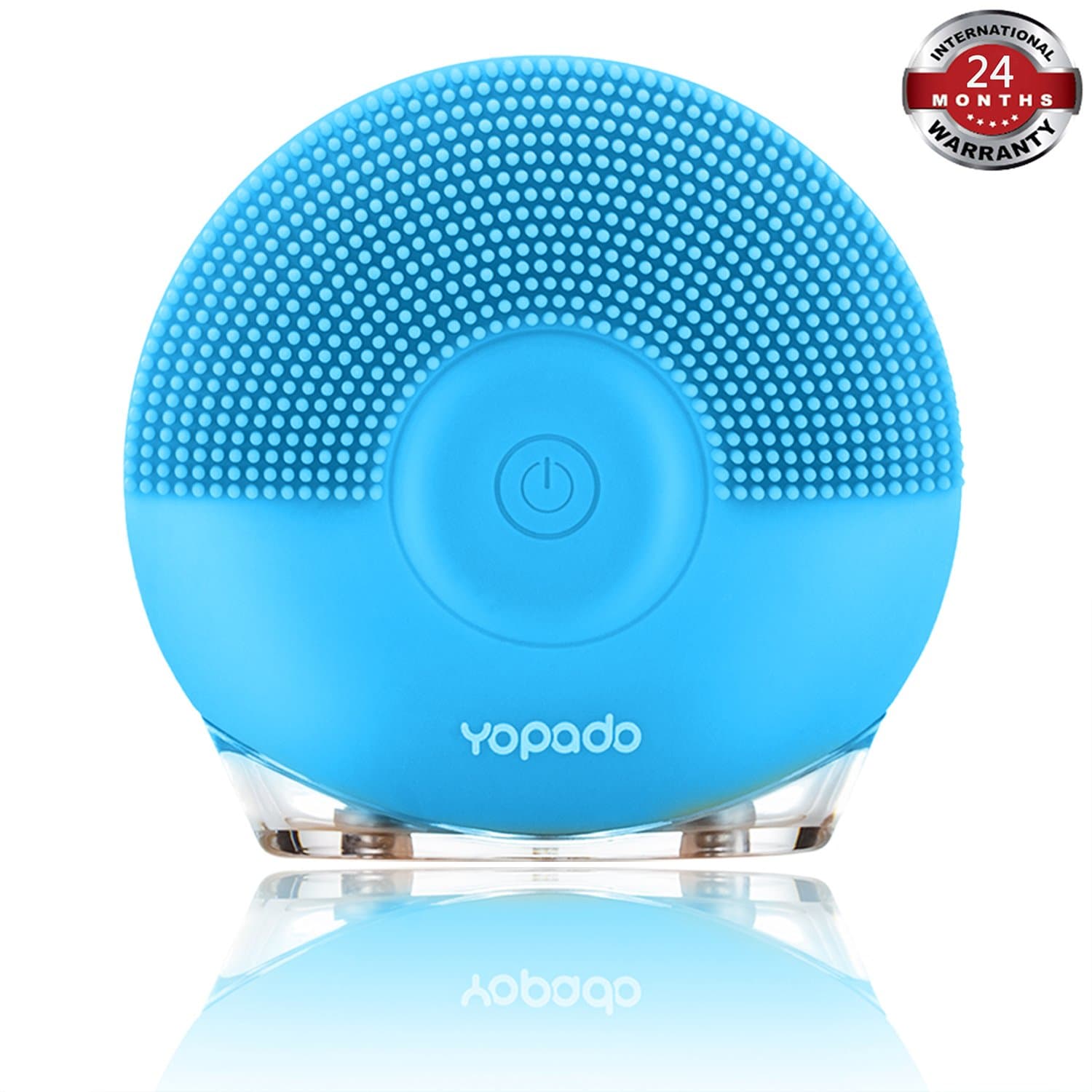 Facial Cleansing Brush Silicone face Cleanser & Massager Sonic Electric exfoliating face brush IPX7 waterproof skin cleaning tool (Blue)