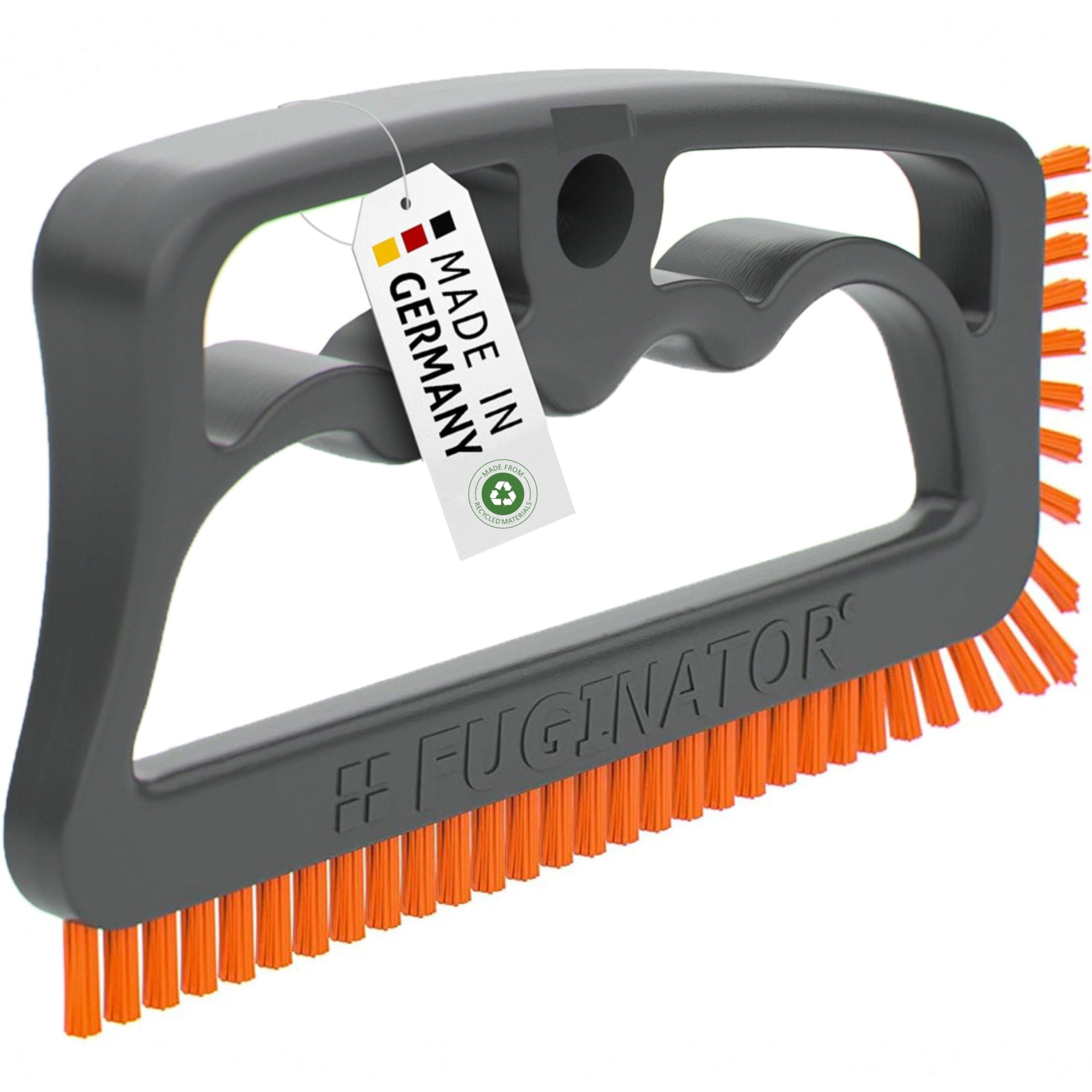 Fuginator® Grout Brush, Grey/Orange, Innovation from 100% Recyclables, Household, Patented and Certified with Blue Angel