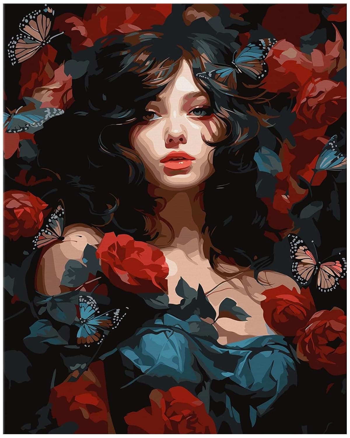 Diamond Painting Kits for Adults, Rose Girl 5D DIY Diamond Art Kits Full Drill Diamond Dots for Gift Wall Decor and Relaxation Gem Arts 12x16 inch