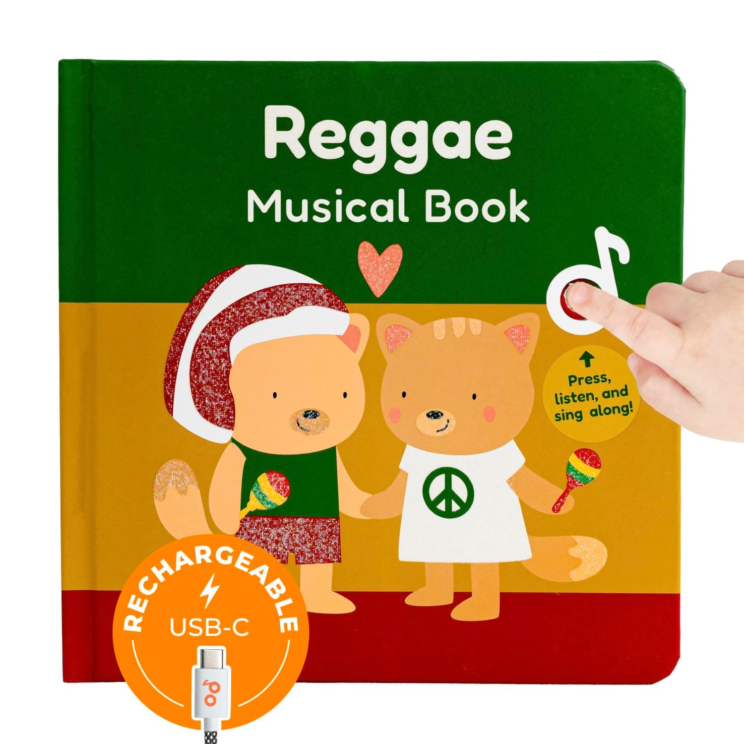 Cali's Books Reggae Songs for Kids - Press, Listen and Sing Along! Children's Sound Book - Best Interactive Gift for Baby, Toddler 1-4 Year Old Girl and Boy. Reggae Songs for Babies and Toddlers