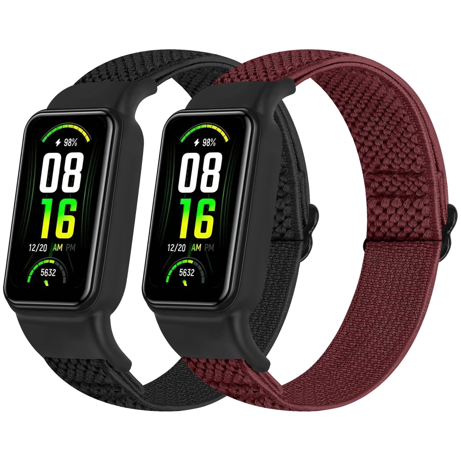 Solo Loop Elastic Nylon Bands Only Compatible with Amazfit Band 7 Straps,Soft Adjustable Stretchy Sport Replacement Strap for Amazfit Band 7 for Men Women