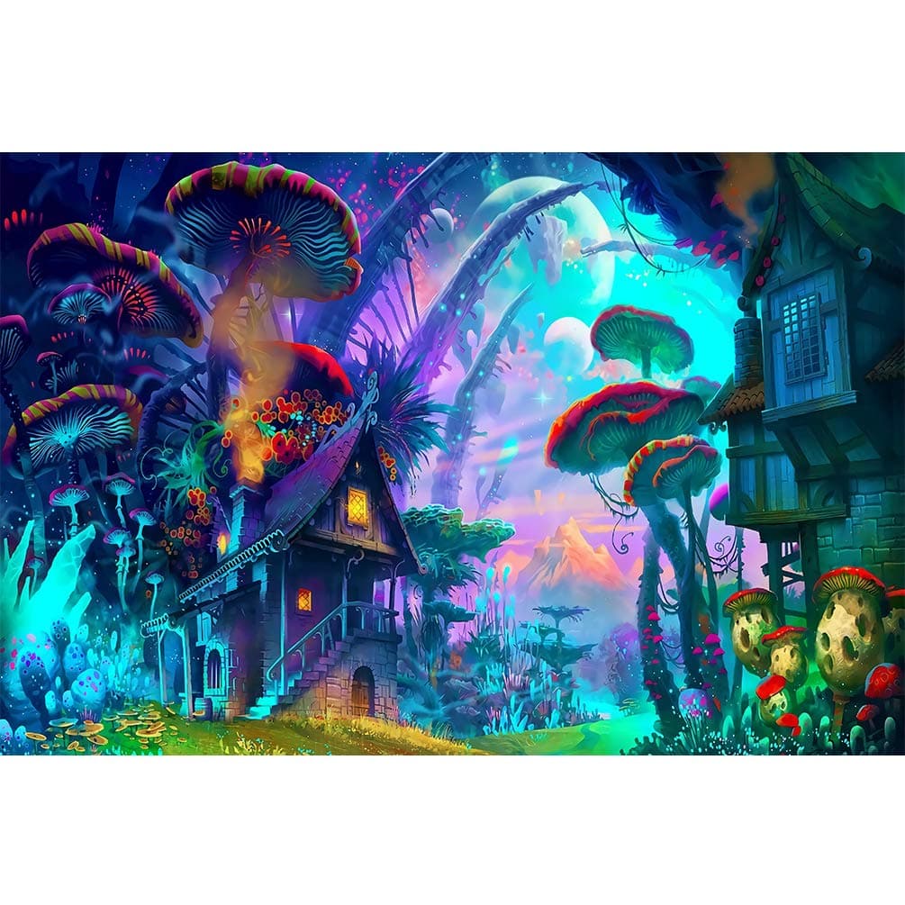 Jigsaw Puzzle 1000 Piece 3D Puzzle Poster Psychedelic Trippy Colorful Ttrippy Surreal Abstract Astral Art Office Home Room Wall Decor
