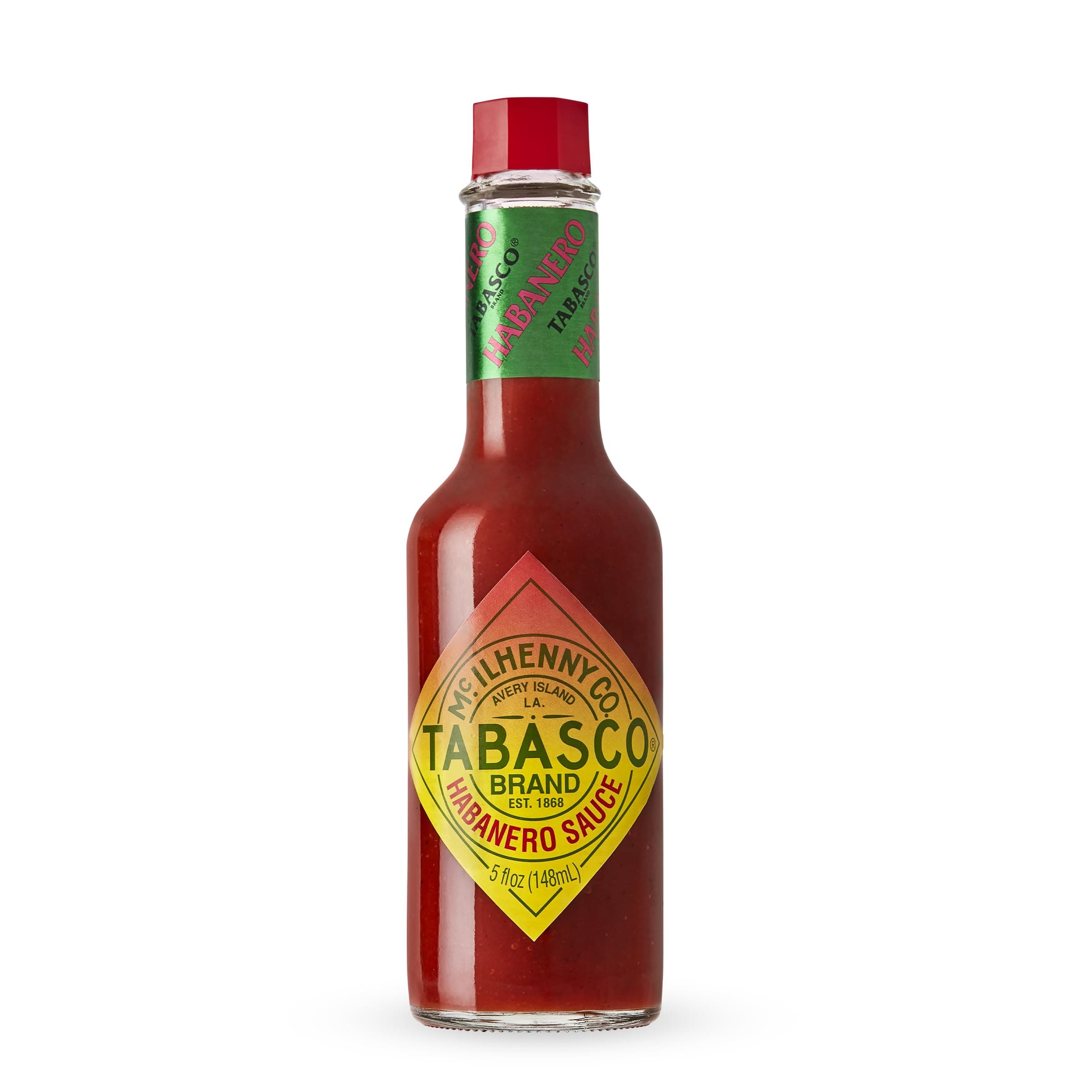 TABASCO Brand Habanero Sauce, Spicy & Fruity Habanero Hot Sauce, Glass Bottle, Jamaican-Style, Packed with Heat, Great for Wing Sauce, Shrimp Kabobs, & More, 5 Fl Oz (Pack of 1)