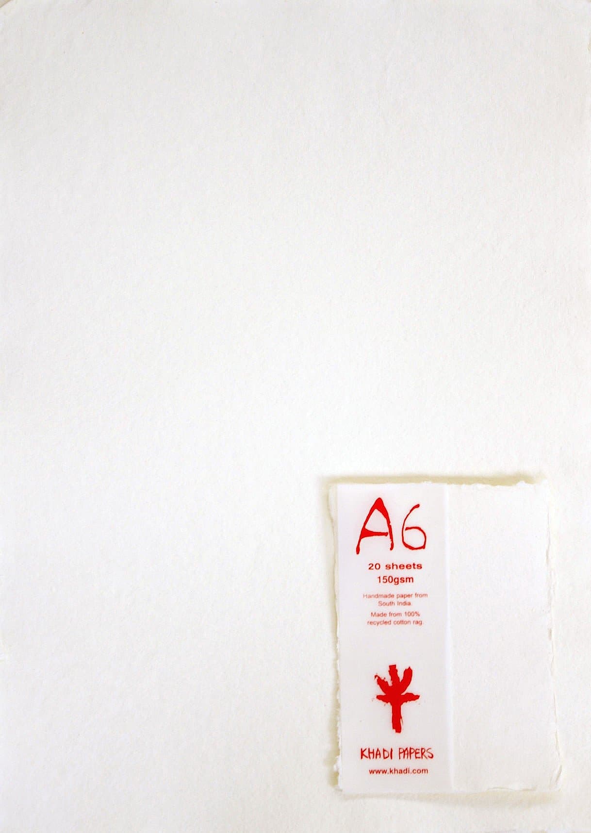 KHADI Paper White RAG (20 Sheets) Packs A6W 150 GSM 4" X 6"