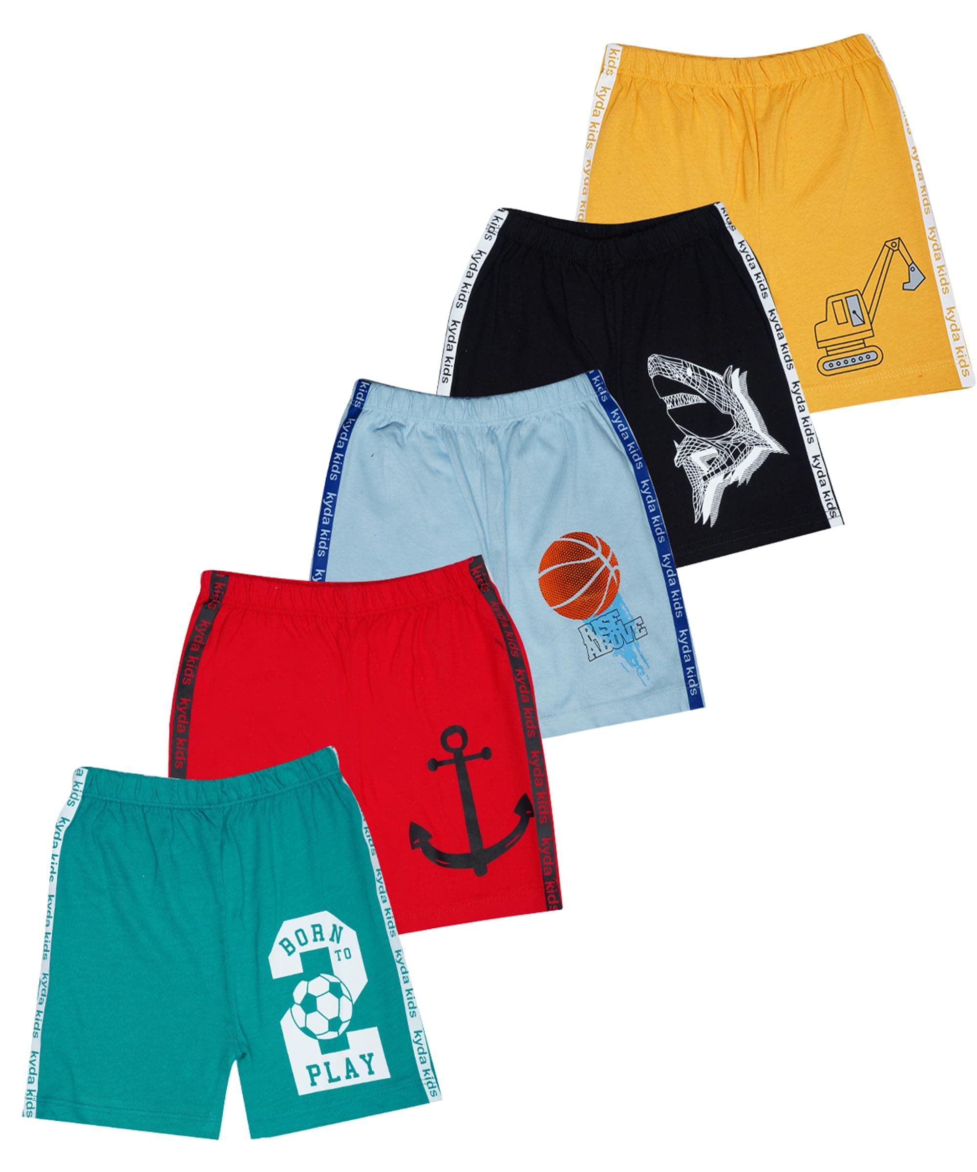 unisex-child SHARK Casual Shorts (pack of 5)