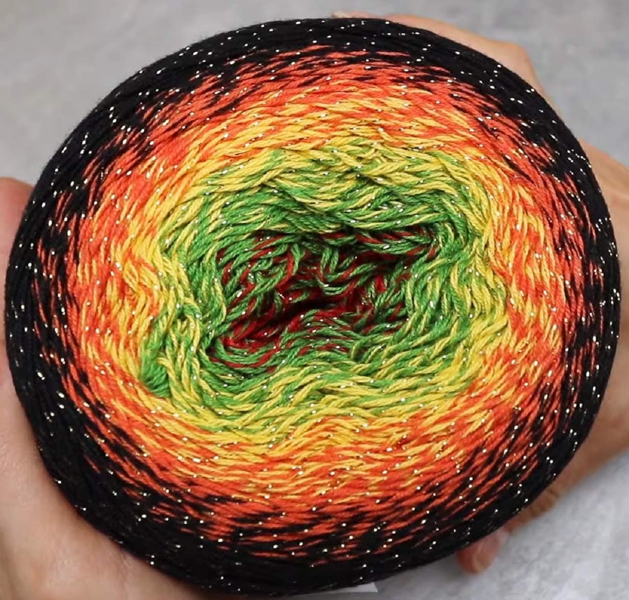 Yarn Art,YarnArt Flowers Moonlight Glitter Cotton Yarn,Weight 9.17oz Length 1093 Yards,Sport Yarn,Rainbow Crochet,Metallic Lurex Handknit Shiny,Silvery Cake,Multicolor Cotton,Rainbow Crochet (3267)