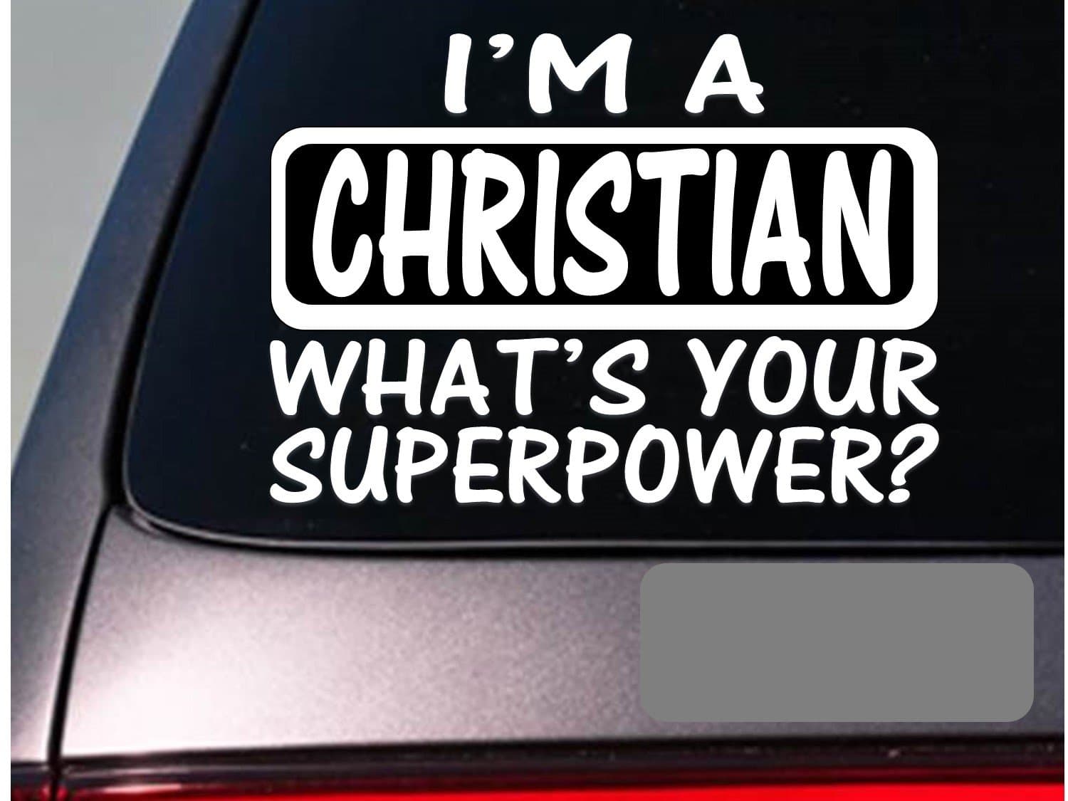 EZ-STIK I'm a Christian Sticker decalE175 Church Love Jesus god Cross