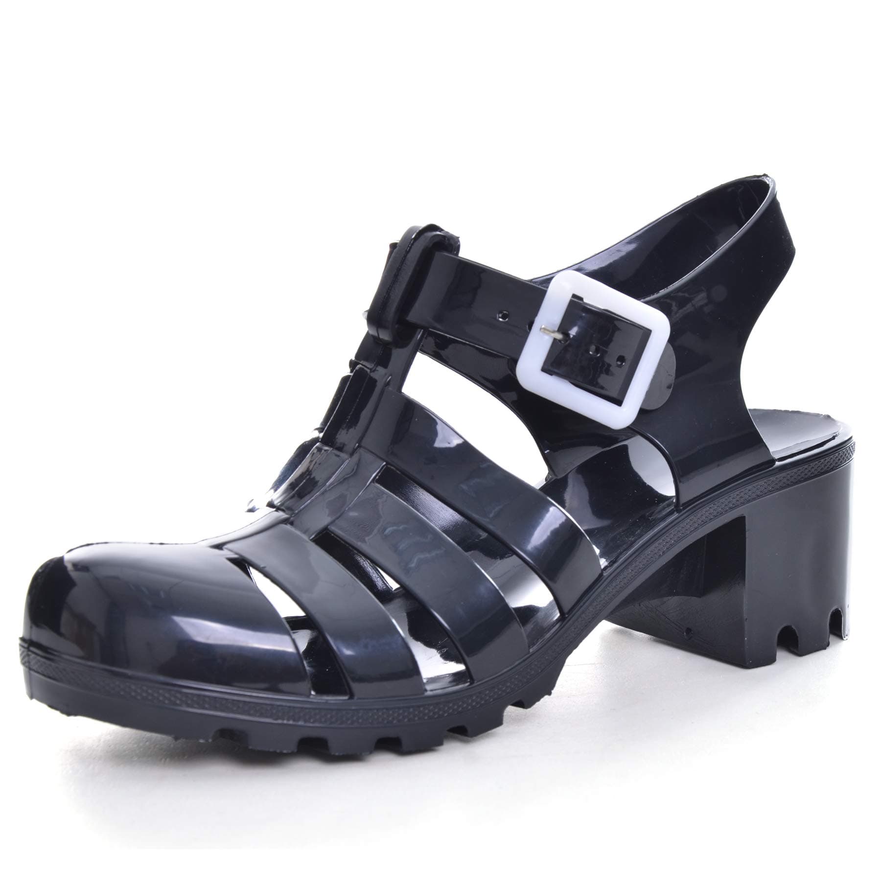 Hee grandCrystal Jelly Heel Sandals For Women Summer Beach Jelly Shoes