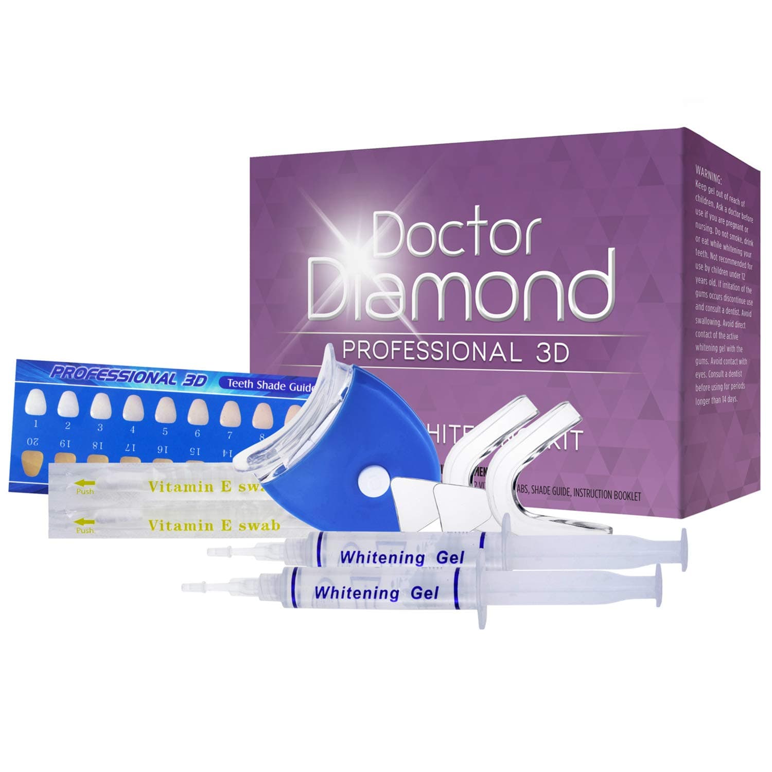 Dr. Diamond Complete 3D At-Home Teeth Whitening Kit Rated #1 In the USA- Deluxe Edition