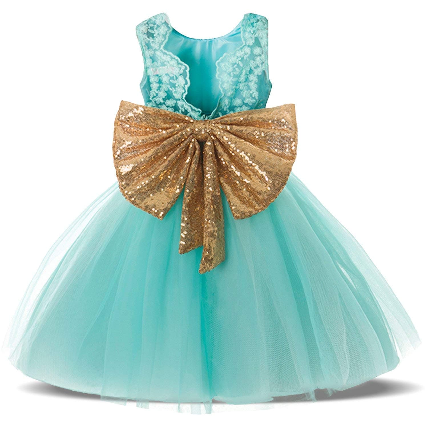 Toddler/Little/Baby Girls Sequin Tulle Embroidered Elegant Tutu Backless Dresses
