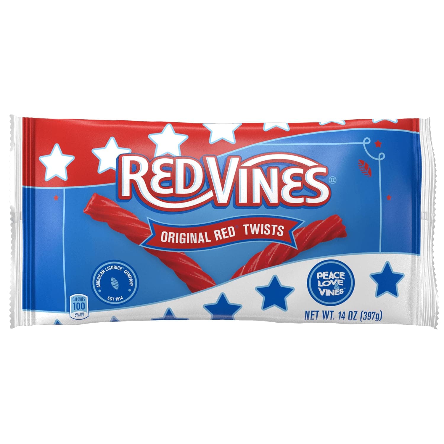 Red Vines Red Licorice Twists, Original Red Flavor, Soft & Chewy Candy, 14oz Bags