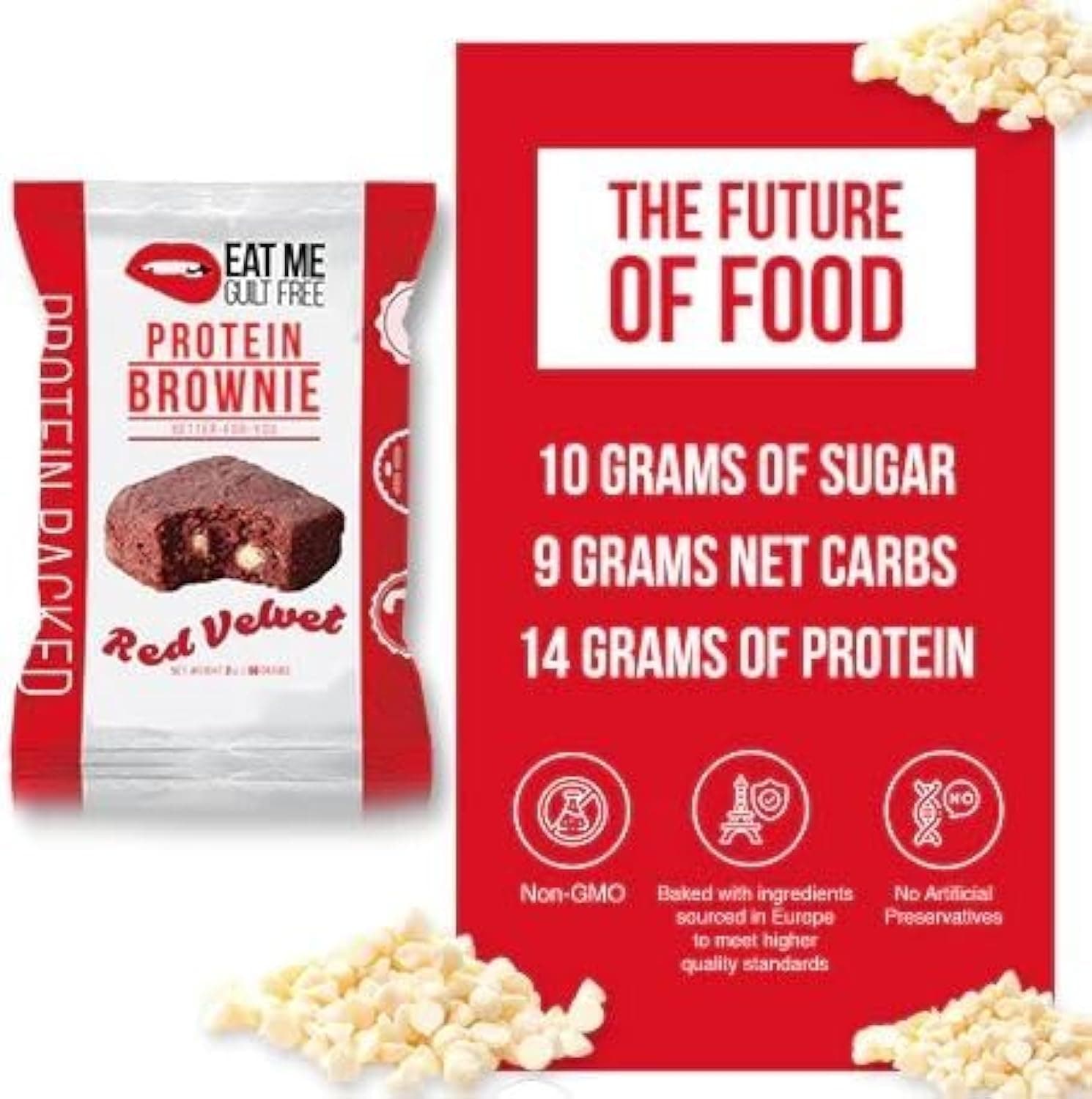 Eat Me Guilt Free Protein Brownie 80g x 12pcs x 1 box (Red Velvet)