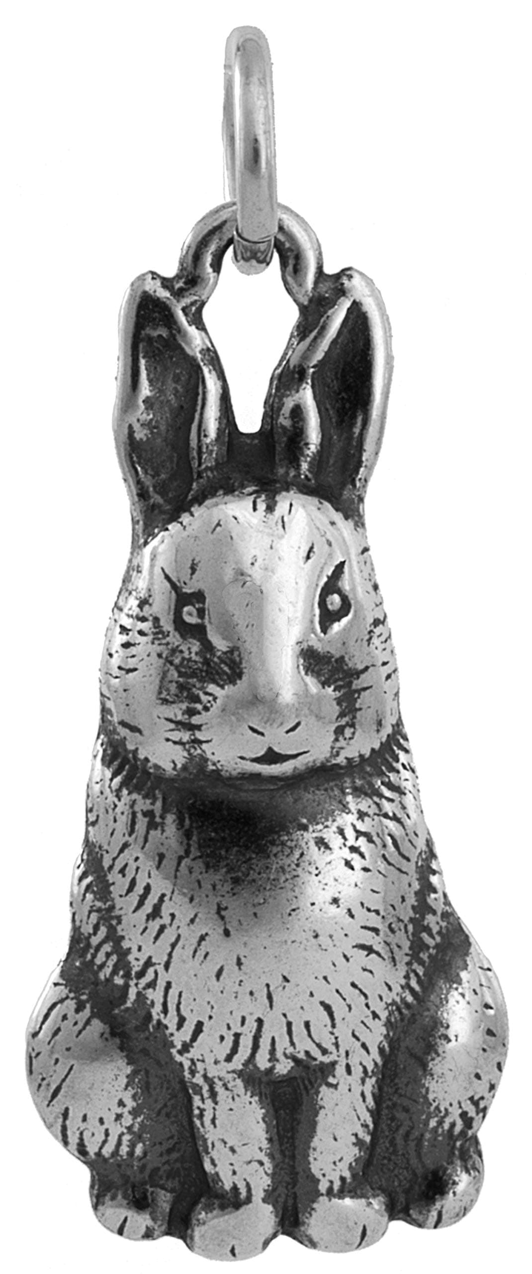 Little Devil Designs Sterling Silver Bunny Rabbit - (Pendant Only or Necklace) - Handmade, Solid .925