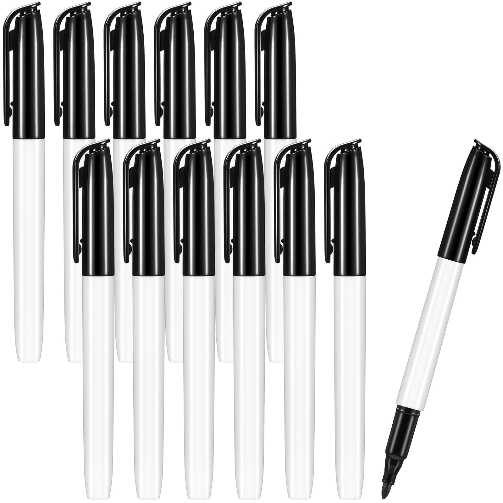 12 Pcs Thick Tipped Low Vision Pen Black Ink Visual Easy to See Bold Pens with Felt Tip Quality Low Aids for Vision Seniors Elderly Office Home Classroom Writing Reading