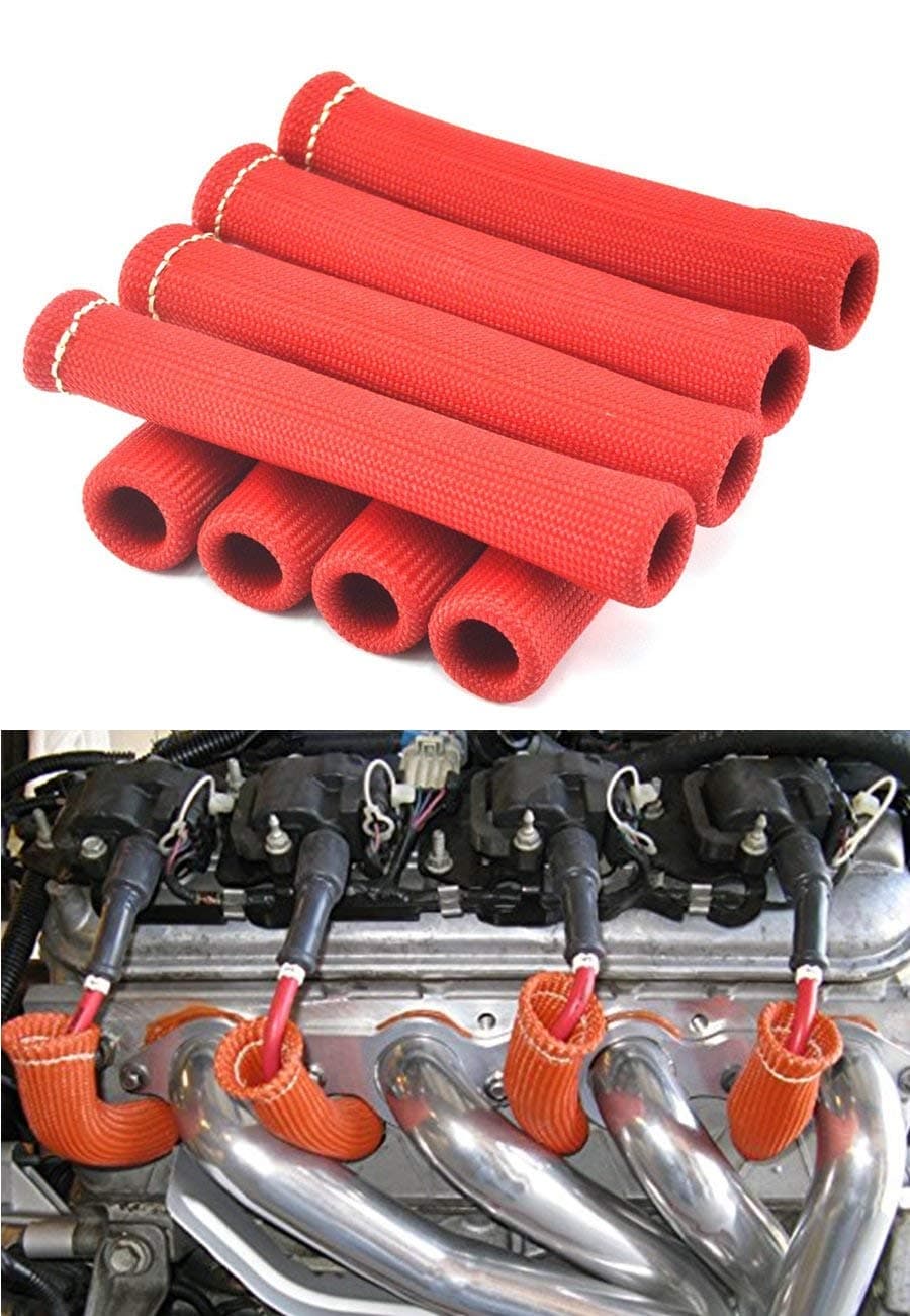 TYMXGHF Spark Plug Protector, 8pcs Fiberglass Heat Shield, High Temperature Engine Protection for Car