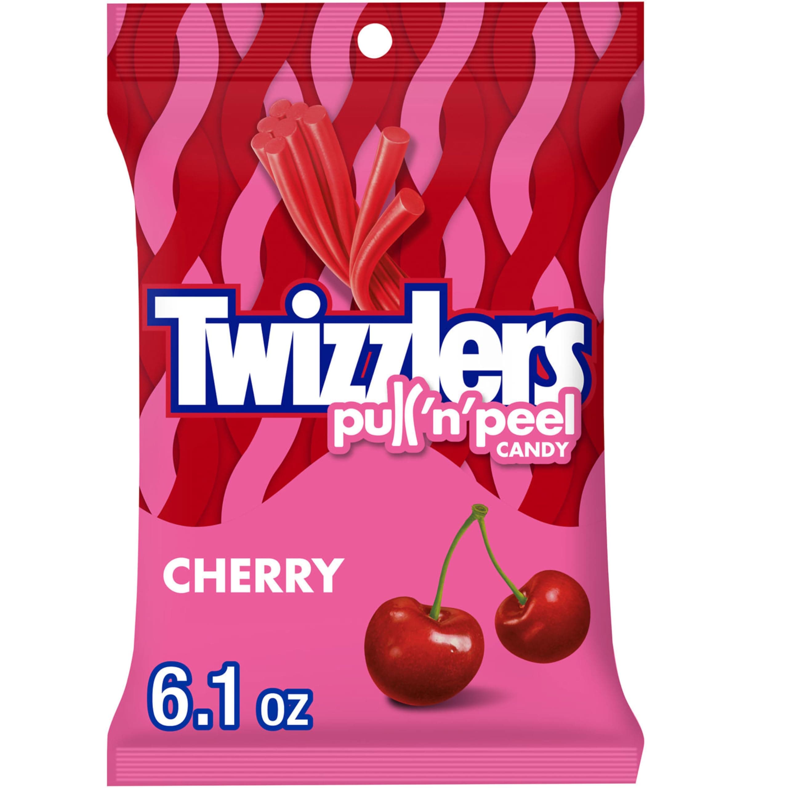PULL 'N' PEEL Cherry Flavored Licorice Style, Chewy Candy Bags, 6.1 oz (12 Count)