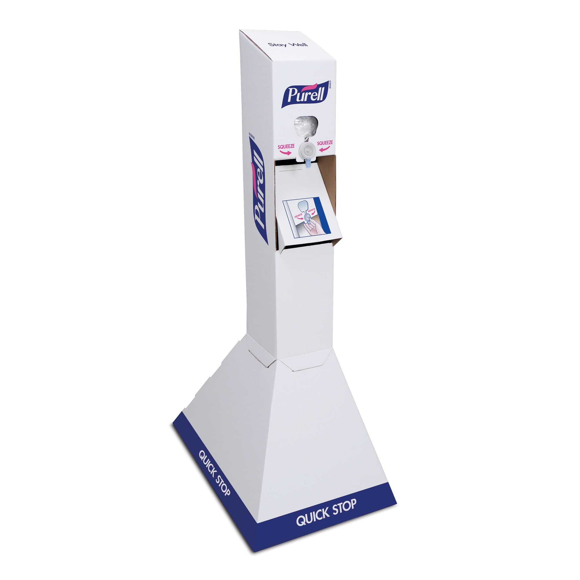 Purell Quick Stop Hand Sanitizer Floor Stand Starter Kit, 2 – Purell NXT 1000 mL Sanitizer Refills + 1 – White Stand - 2156-DS