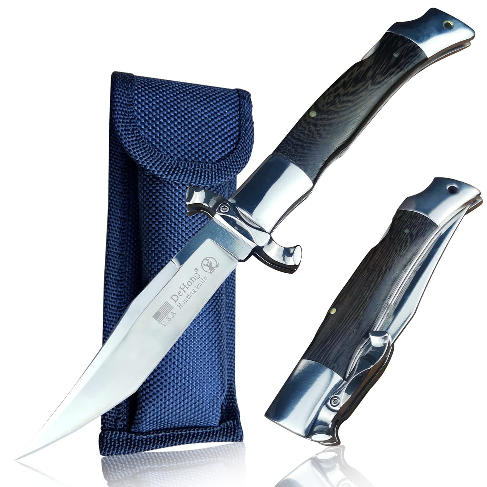 （ DeHong hunting folding knife, folding pocket knife, wilderness camping survival and indoor EDC tool knives