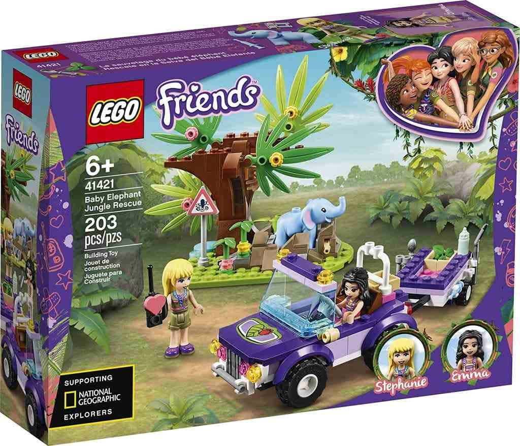 LEGO Friends Baby Elephant Jungle Rescue 41421 Adventure Building Kit; Animal Rescue Playset That Comes with a Toy Truck and Trailer, Plus Friends Emma and Stephanie, New 2020 (203 Pieces)