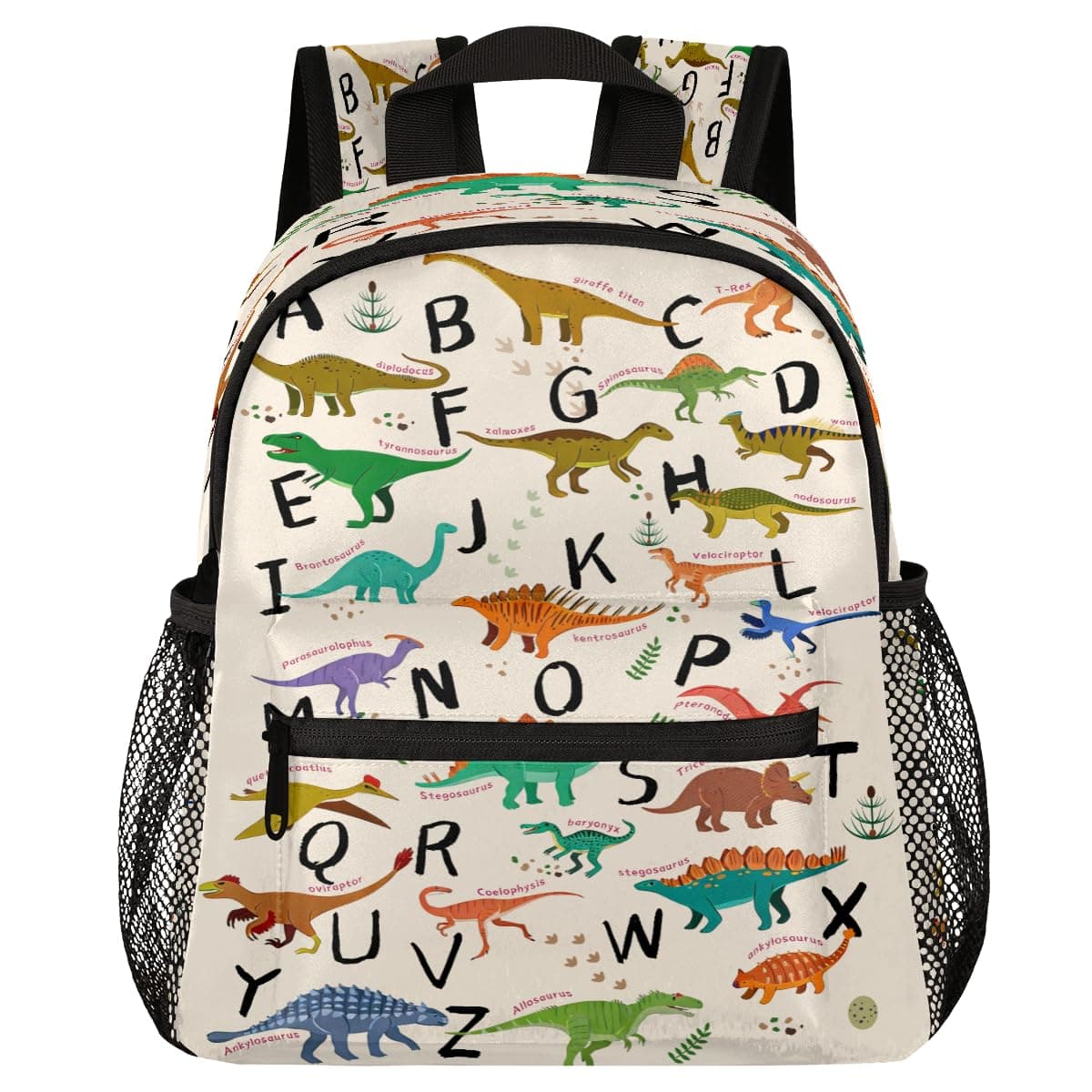 Alphabet Dinosaur Backpack for Kids, Neutral Preschool Toddler Bookbag Boy Girl, Childish Dino Kids Back Pack Kindergarten Children Bag Nursery Junior Primary Student Travel School Bag