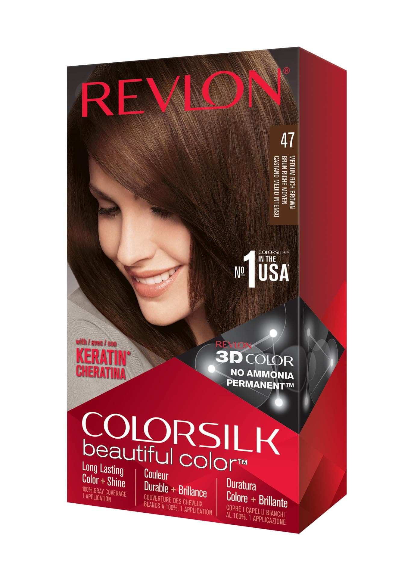 Colorsilk Natural Hair Color, 4WB Medium Rich Brown each (Pack of 1)