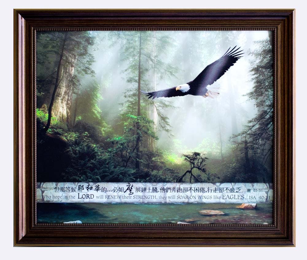 Canvas Art Wall painting with wood frame display bible verse (Isa 40:31)