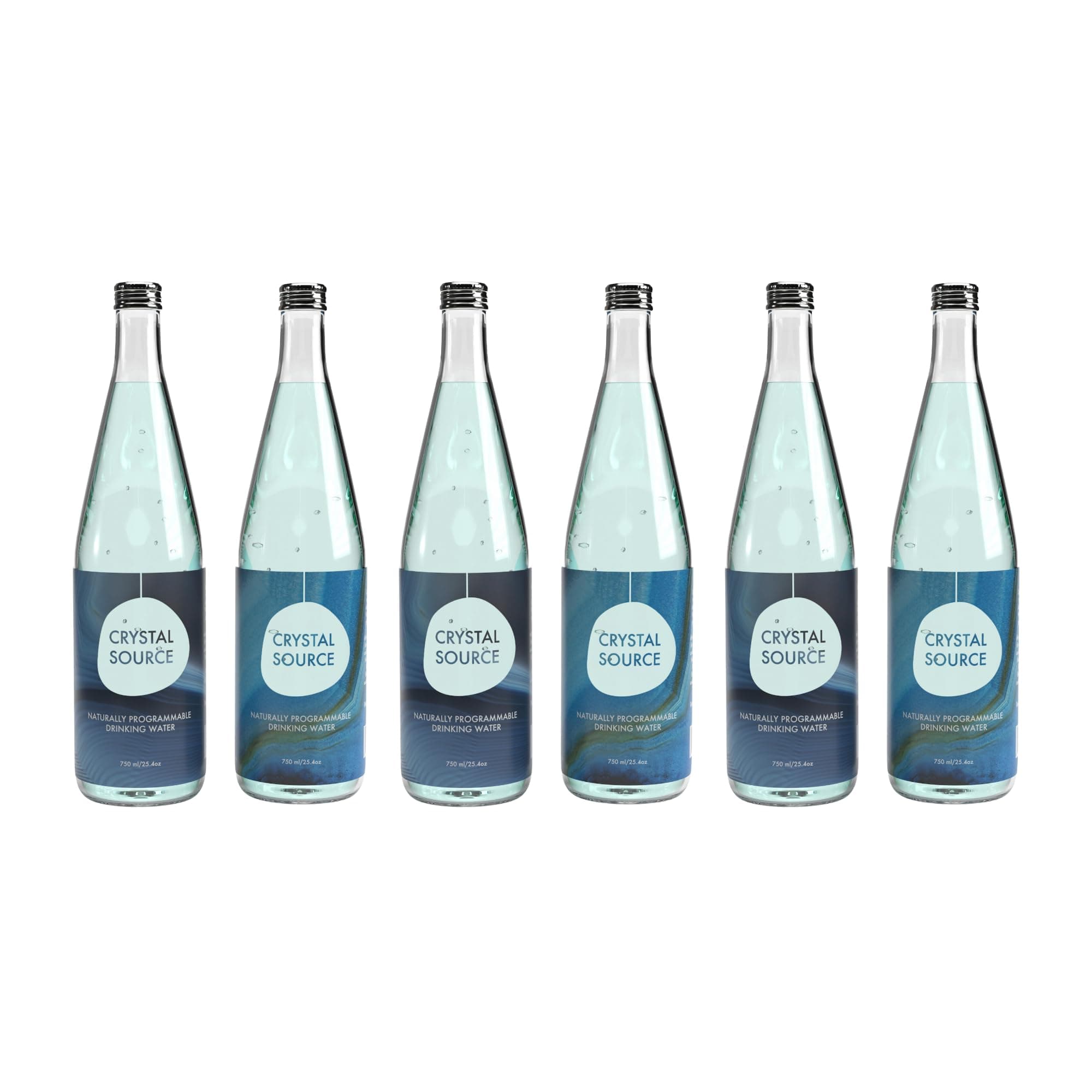 Aquene Springs Crystal Source Water, Infused with Silica Crystals for Self Healing and Manifestation, Enhanced Cardiovascular Function, Rejuvenating Hydration, Strong Bones & Tissues (6)