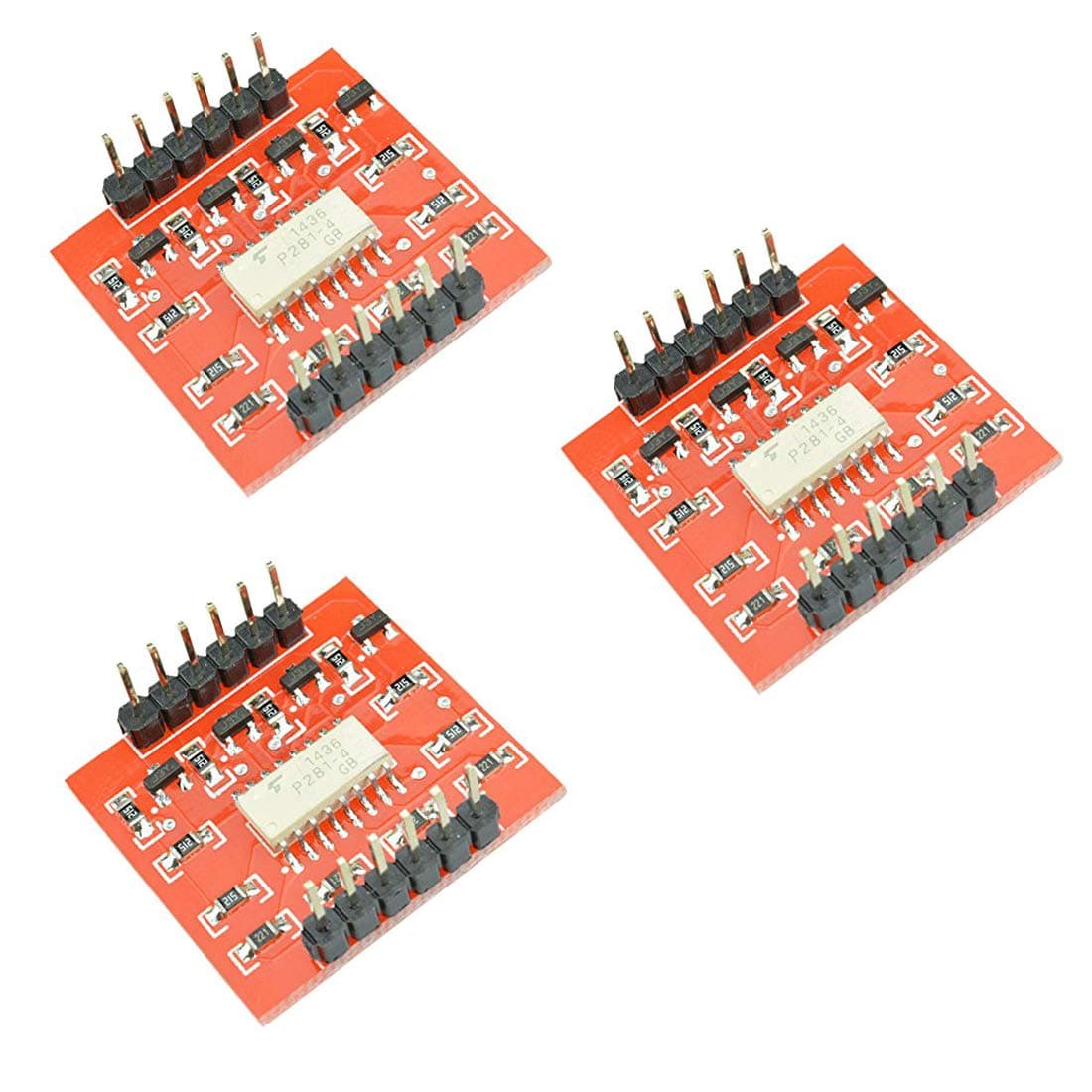 HiLetgo 3pcs TLP281 Optocoupler Isolation Board Optical Coupler Isolation Module 4 Channel Optical Coupler Isolation Module High/Low Level Expansion Board