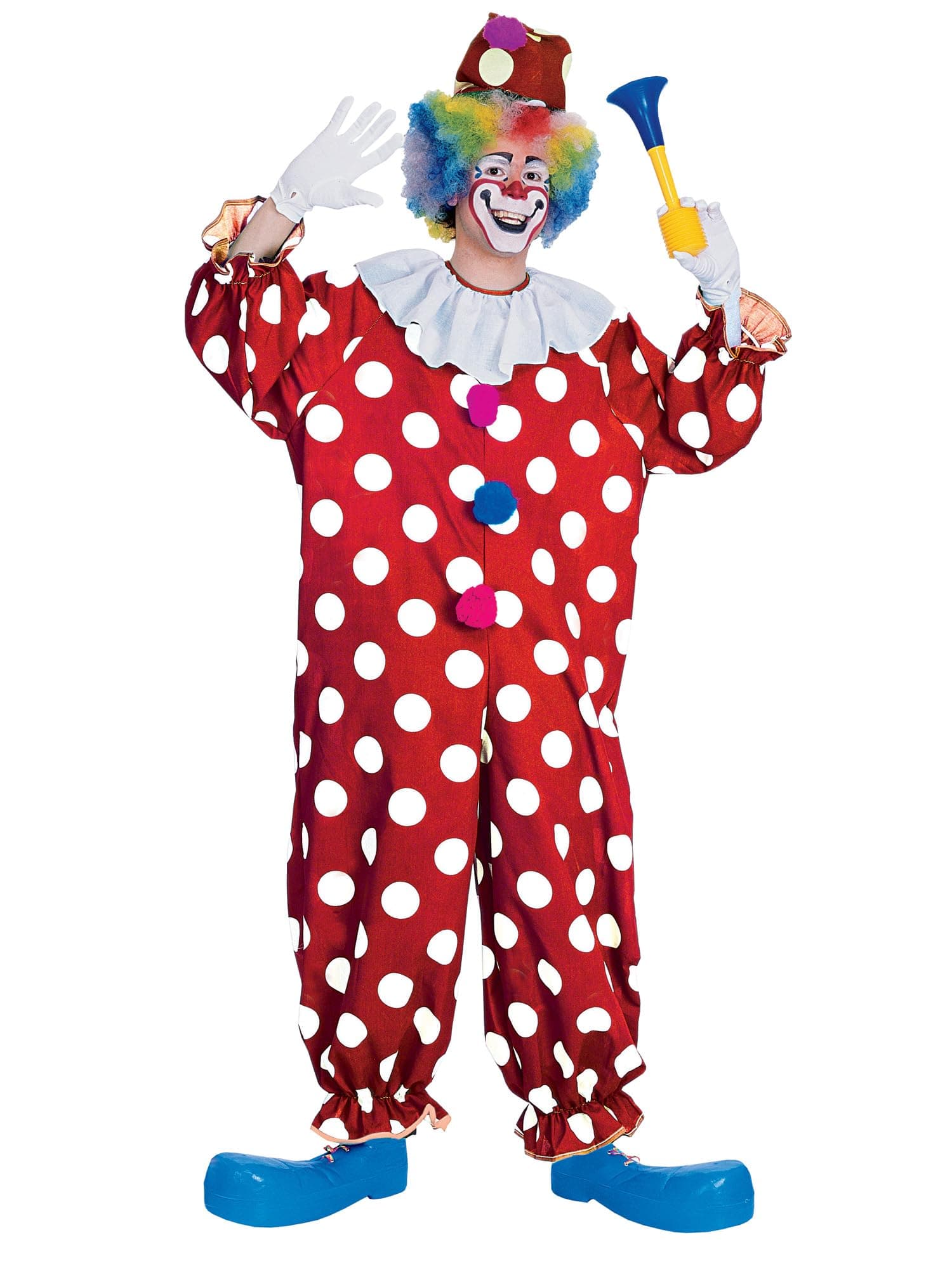 Rubies Dotted Clown Costume for Adults, Unisex One Size