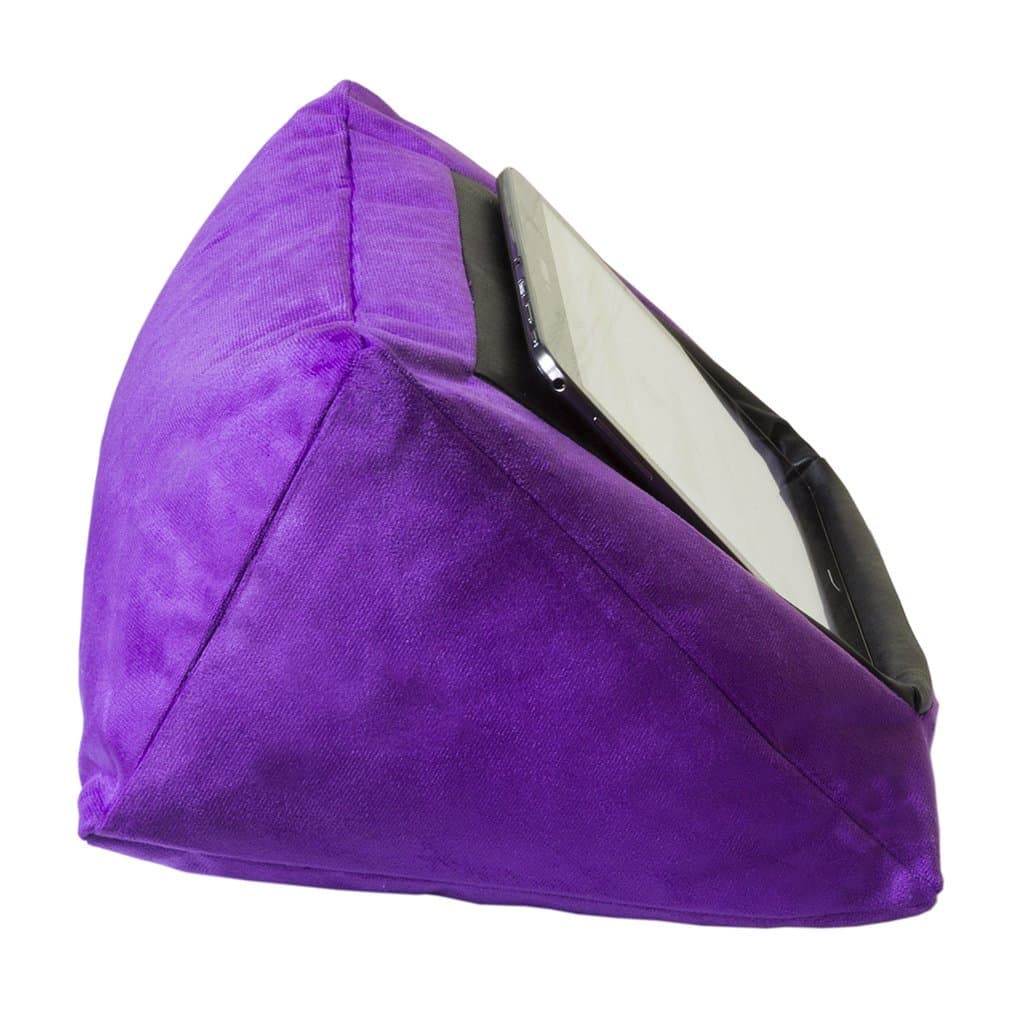 MobileToyz iPad Cushion Pillow Stand Holder (PURPLE) for iPad and other Tablet devices. Use around the home, in bed or on the desk. Avoid iPad RSI and iPad Shoulder. Filled with bean bag beans