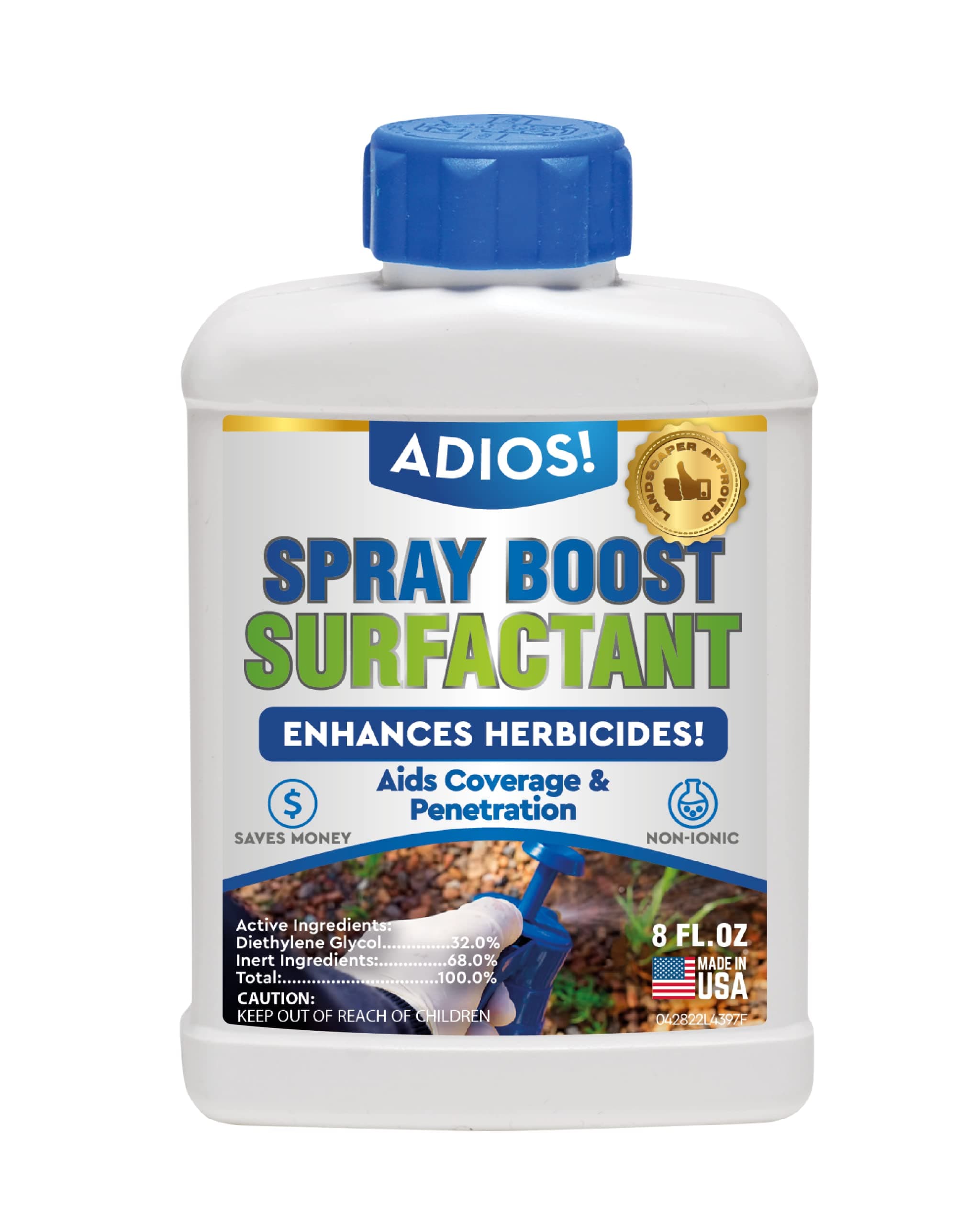 Spray Boost Surfactant for Herbicide and Weeds, Makes 25 Gallons of Nonionic Wetting Agent (8oz)