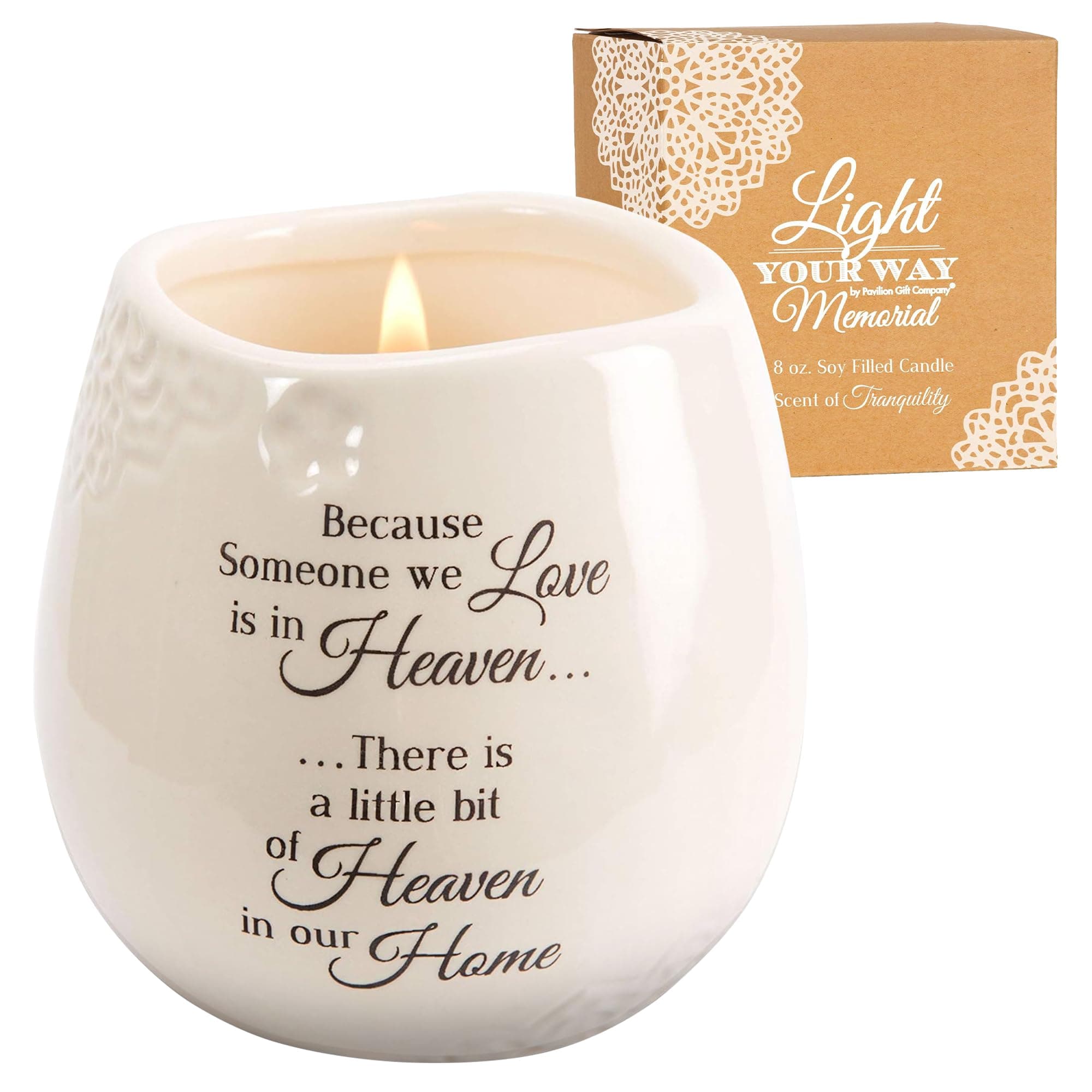 Pavilion Gift Company 19177 In Memory of Loved One Ceramic Soy Wax Candle 8 oz
