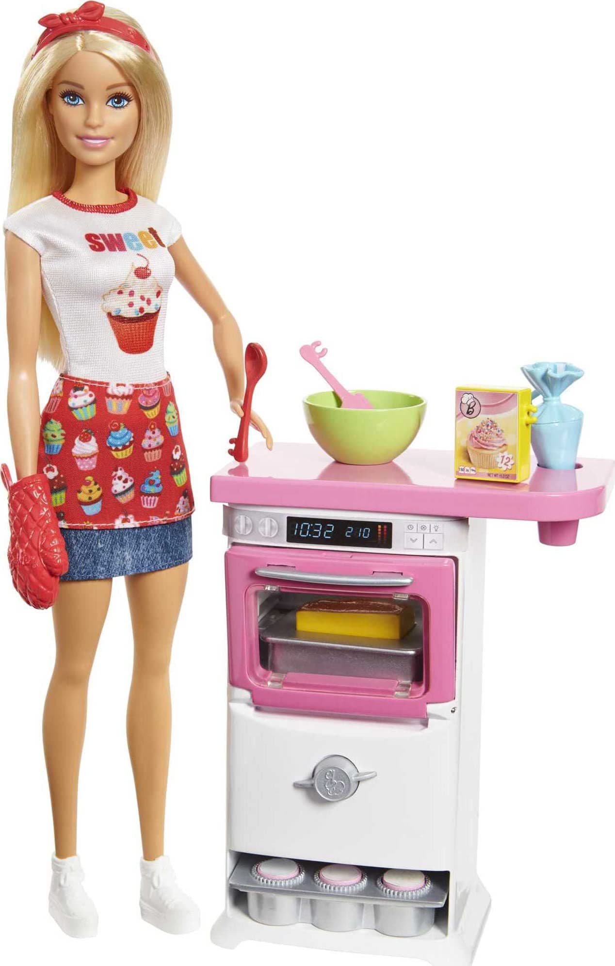 Barbie Bakery Chef Doll and Playset, Multi-Colour, FHP57