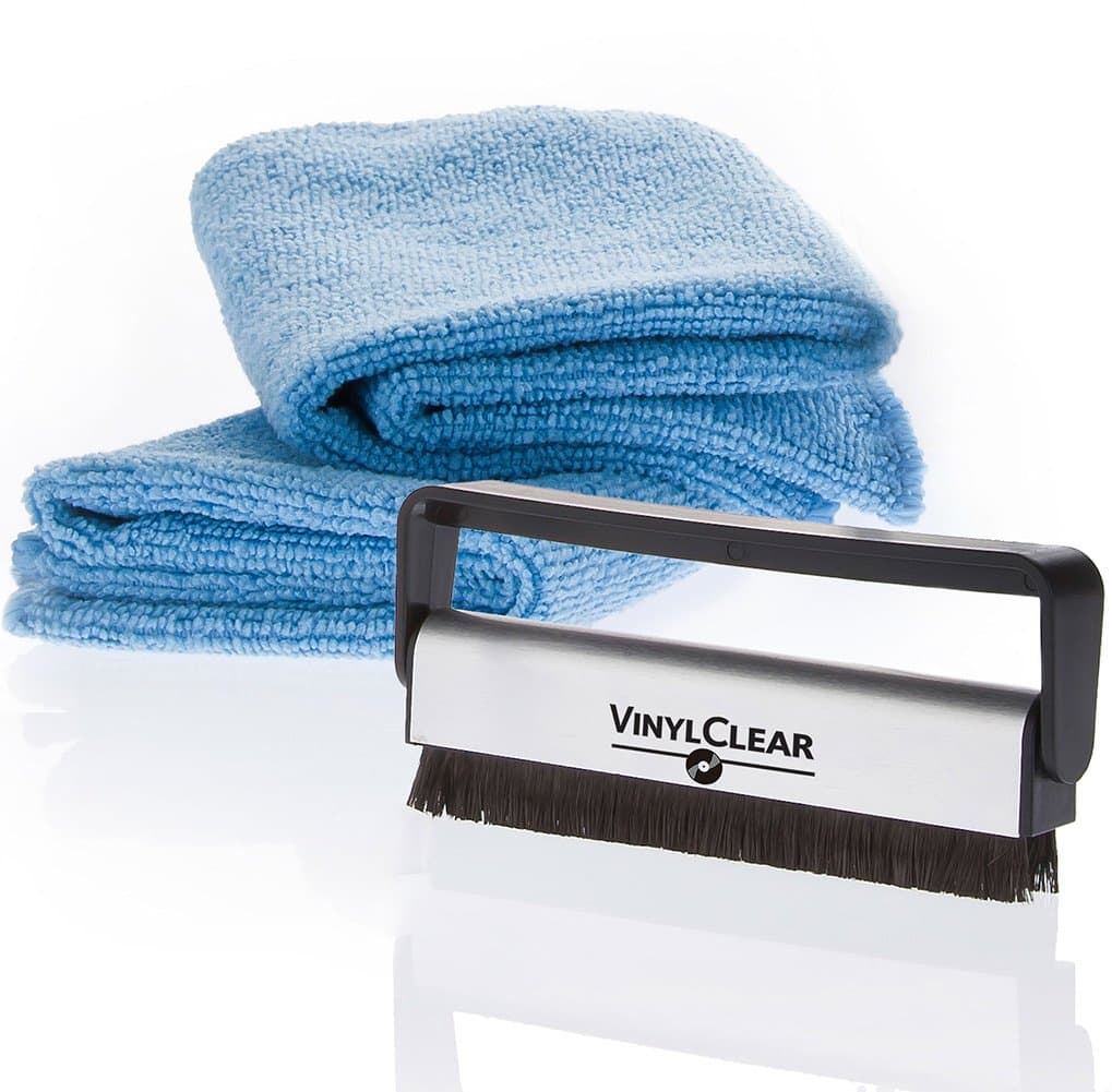 Vinyl Record Carbon Fibre Brush - Record LP Cleaner With 2 Large Supersoft Mi...