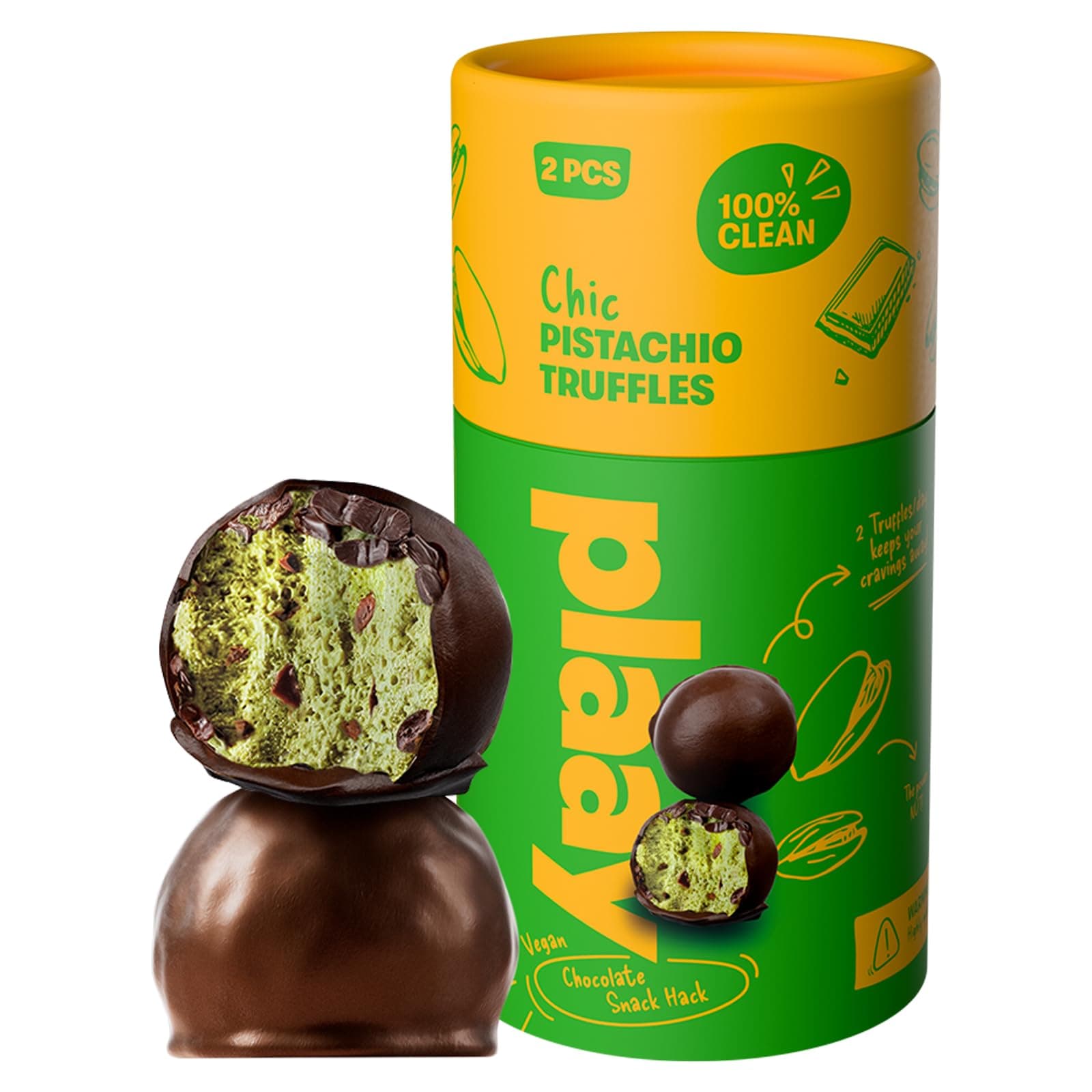 Pistachio Dark Chocolate Truffles – keto-friendly snack with clean ingredients, pistachio-packed indulgence for guilt-free, everyday chocolate bliss – 30g