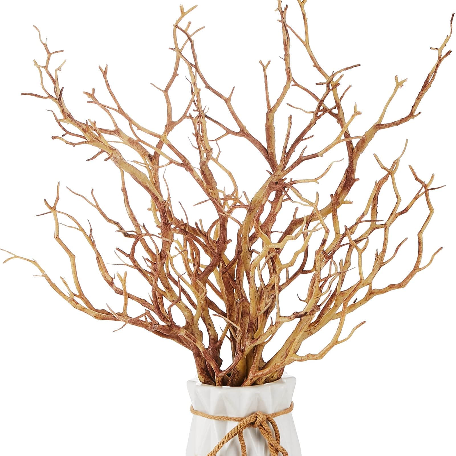 Chuangdi 8 Pieces Dried Tree Branches Artificial Antler Branch Manzanita Branches Plastic Tree Branches for Decoration for Christmas Party Various Festivals Home Hotel Decoration (Coffee)