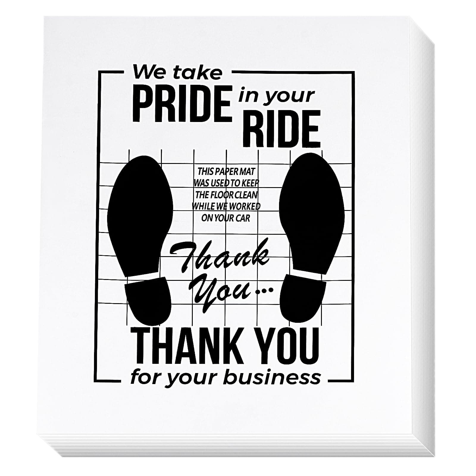 White Car Paper Floor Mats,100Pcs Vehicles Disposable Floor Pads,Temporary Cars Floor Protector,Automotive Mat Covers Protector,Detailing Detail Wash,Temporary Sticky 16x20inch