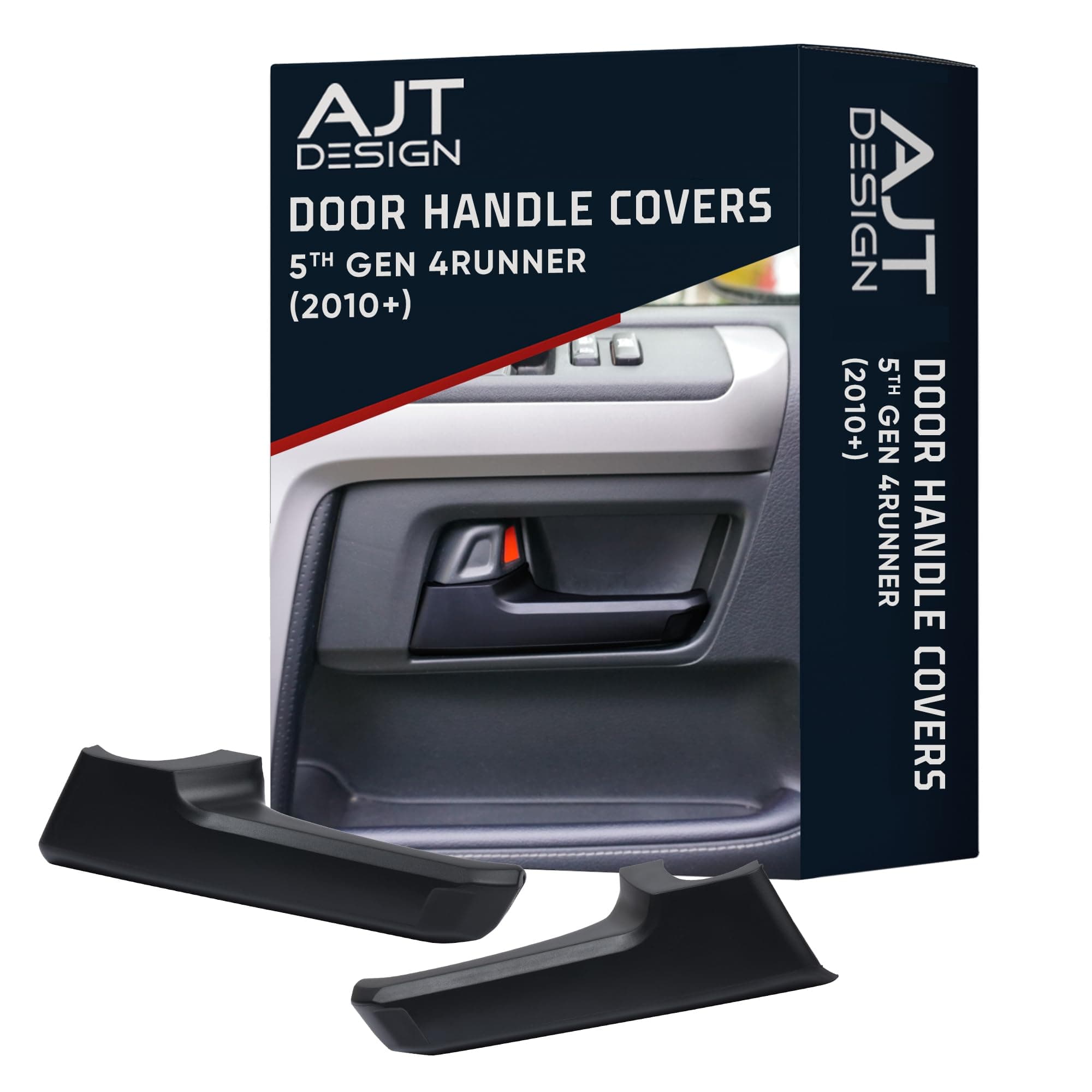 AJT DESIGN Door Handle Covers Compatible with Toyota 4Runner 2010+ (5th Gen) | 5th gen 4runner Chrome Delete Accessories | ABS Plastic Front & Back Interior Car Door Handle Cover| Made in USA | Black