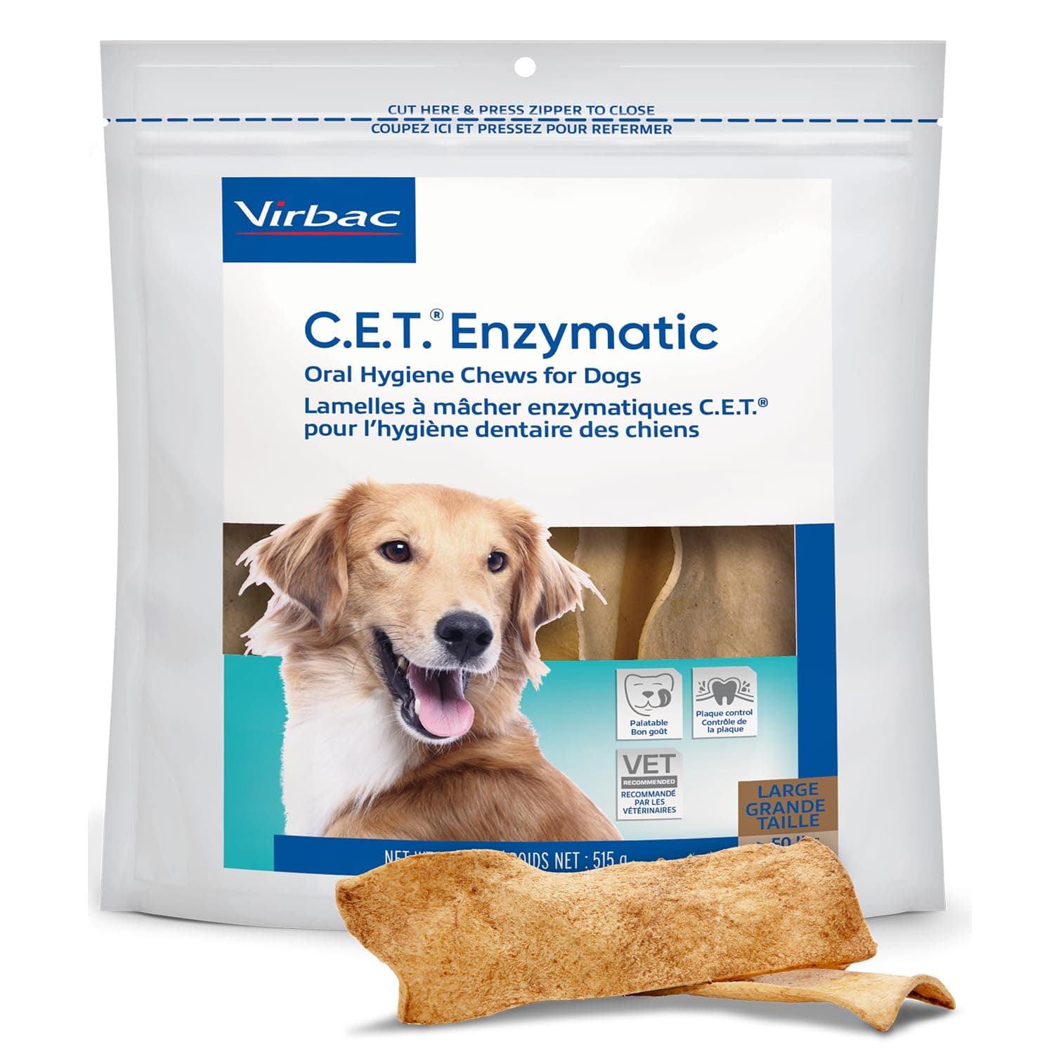 Virbac C.E.T. Enzymatic Oral Hygiene Chews for Dogs Large 90607