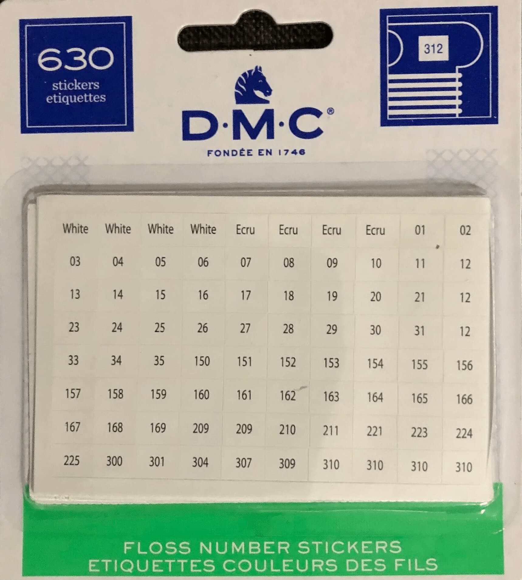 6103 Floss Number Stickers, 630-Stickers