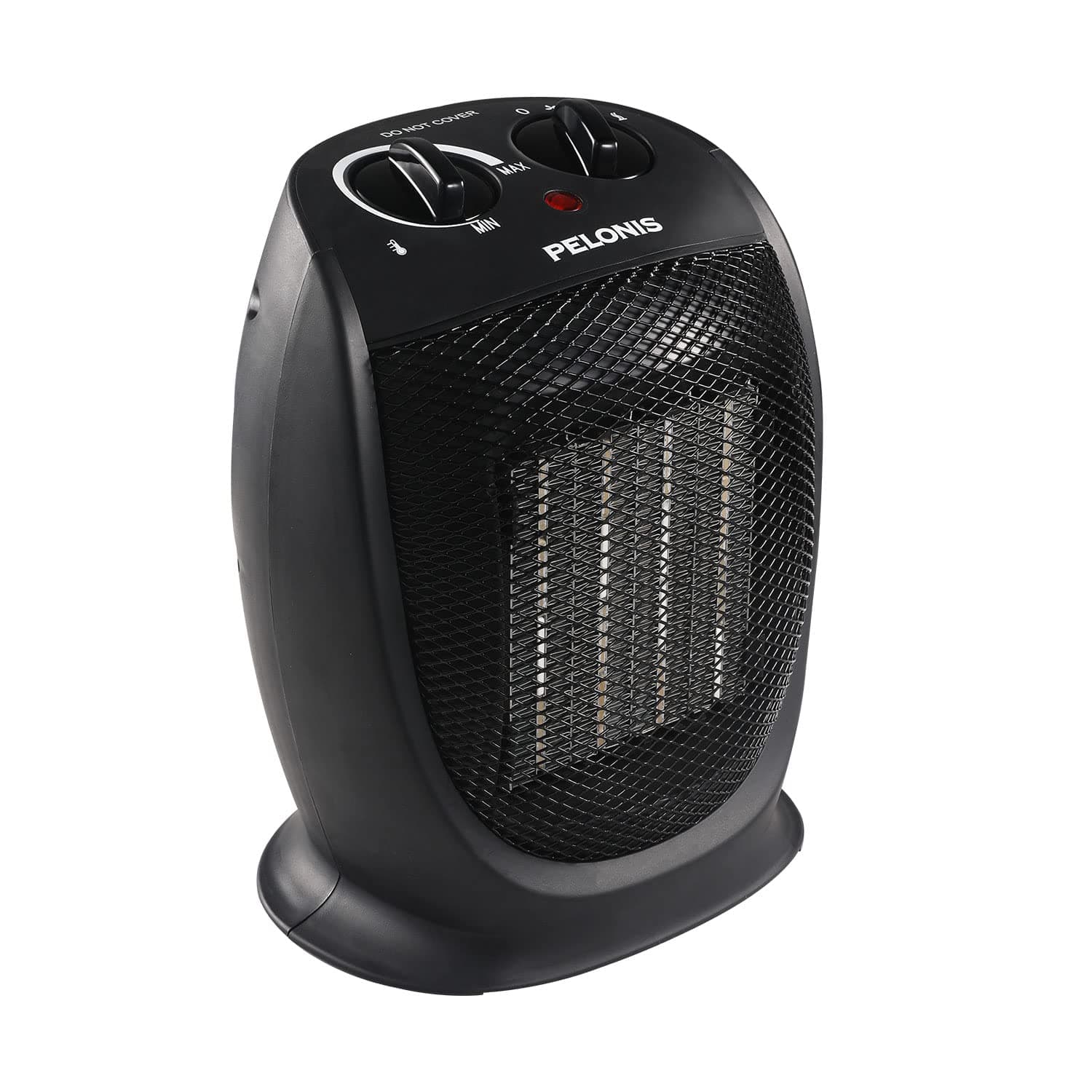 PELONIS PHTA1ABB Portable, 1500W/900W, Quiet Cooling & Heating Mode Space Heater for All Season, Tip Over & Overheat Protection,for Home, Office Personal Use, Black, 7 x 5.82 x 8.54 inches