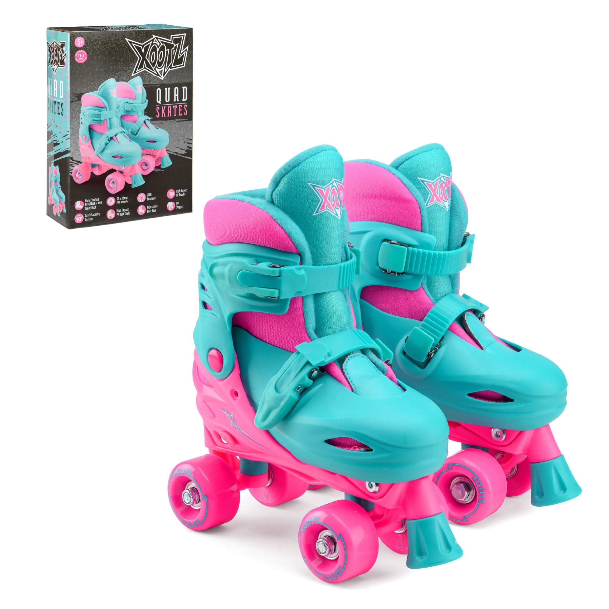 Xootz Kids Quad Skates, Beginner Adjustable Roller Skates