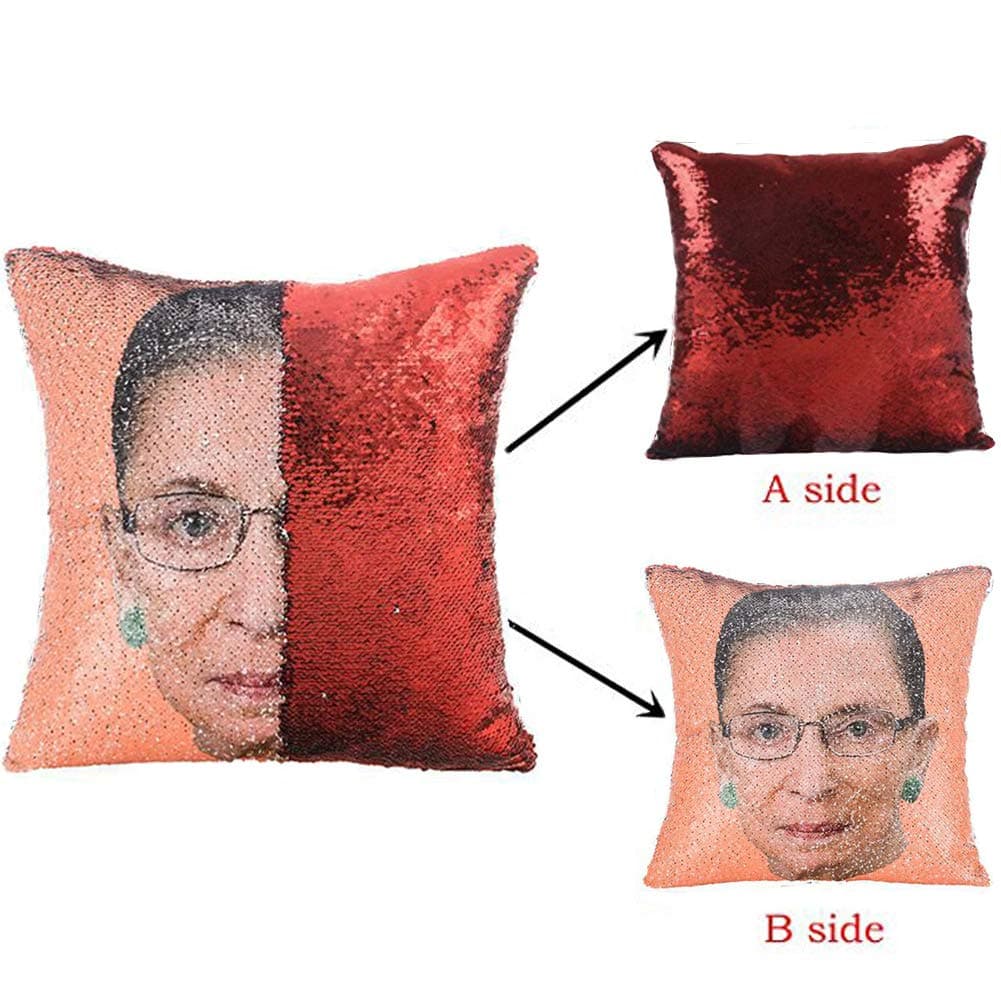 Mermaid Pillowcase, Ginsburg Magic Reversible Sequin 16 X 16'' Decorative Throw Pillow for Home Decor