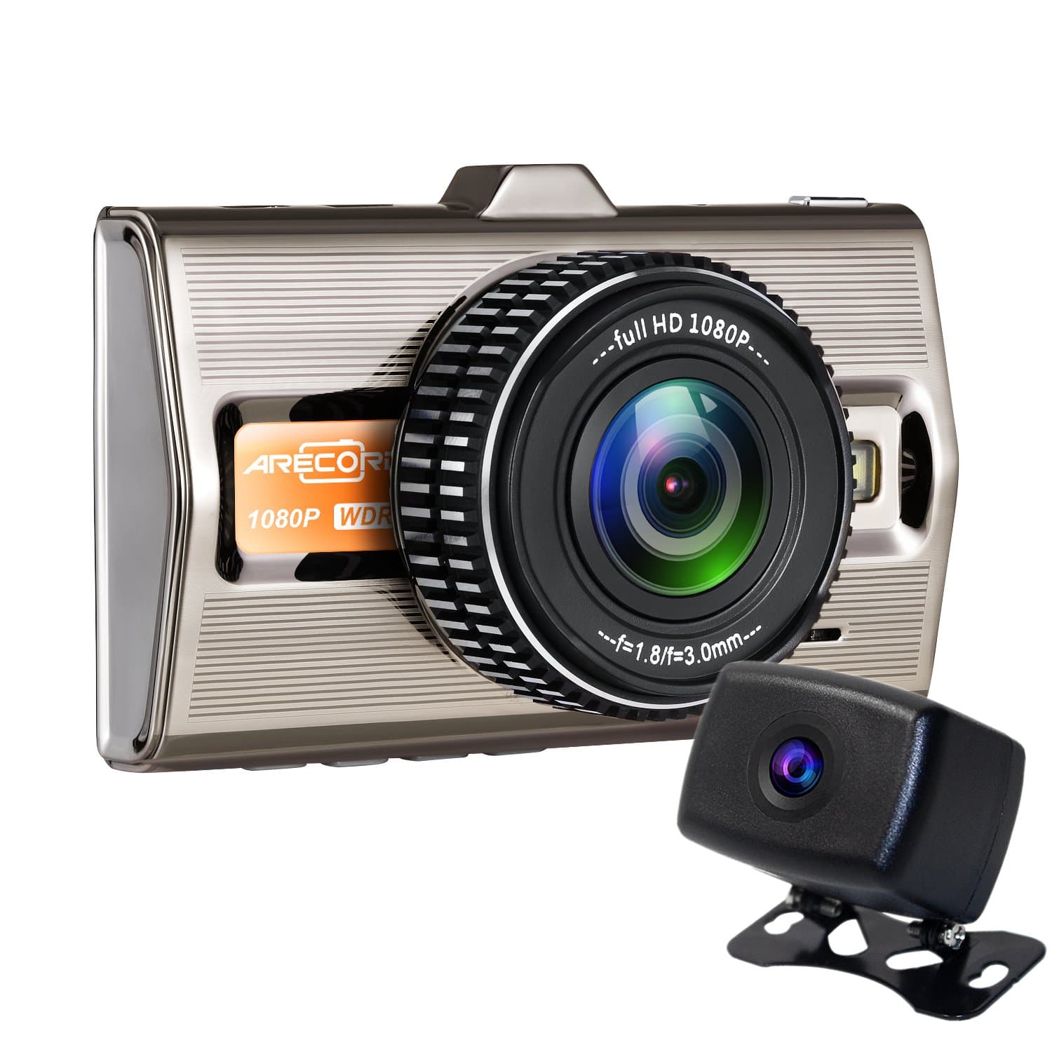 ARECORD M9S Car Dash Cam - Dual 1080P Lens DVR Camera + HDMI Output + 64GB microSD Card