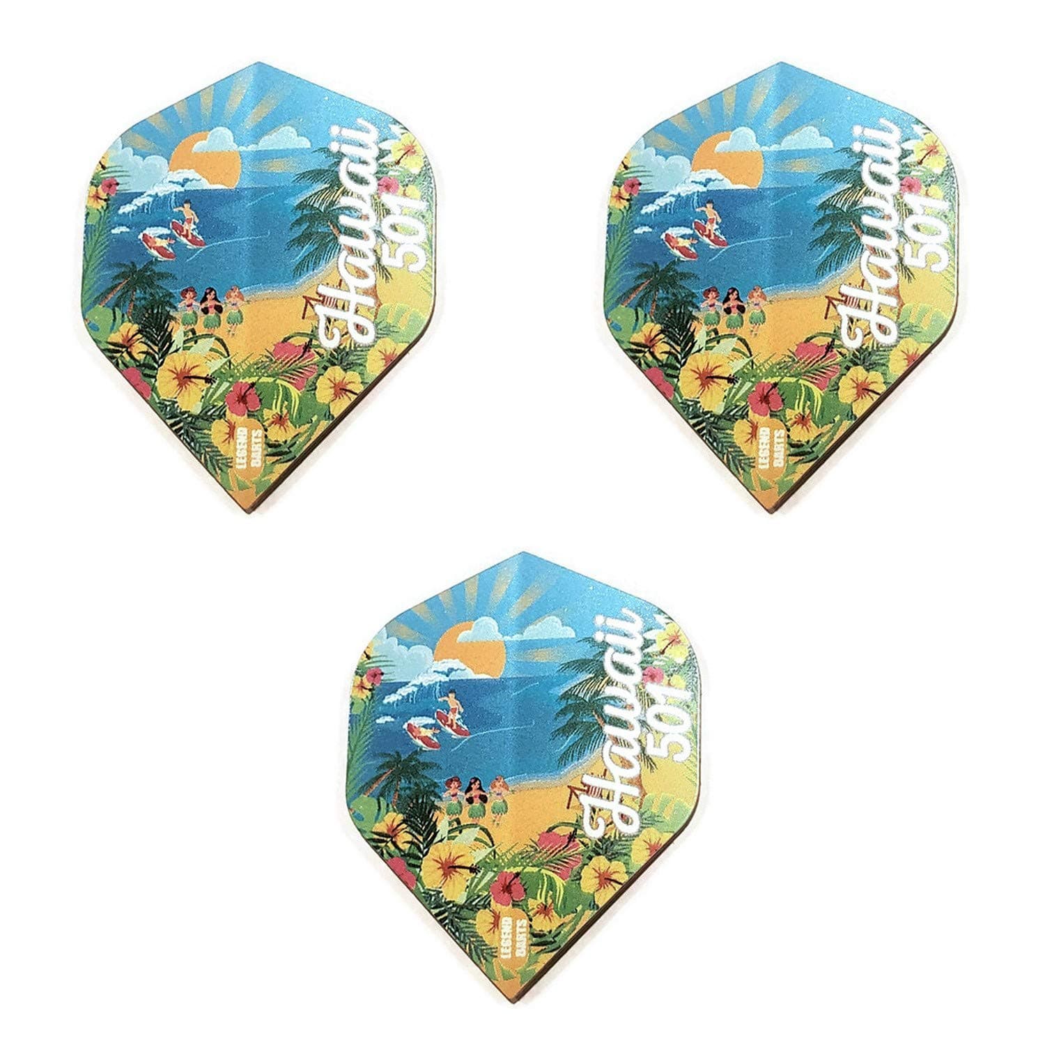 Legend DartsWayne Mardle Hawaii 501 Standard Flights, 100 Micron (3 Sets - 9 Flights)