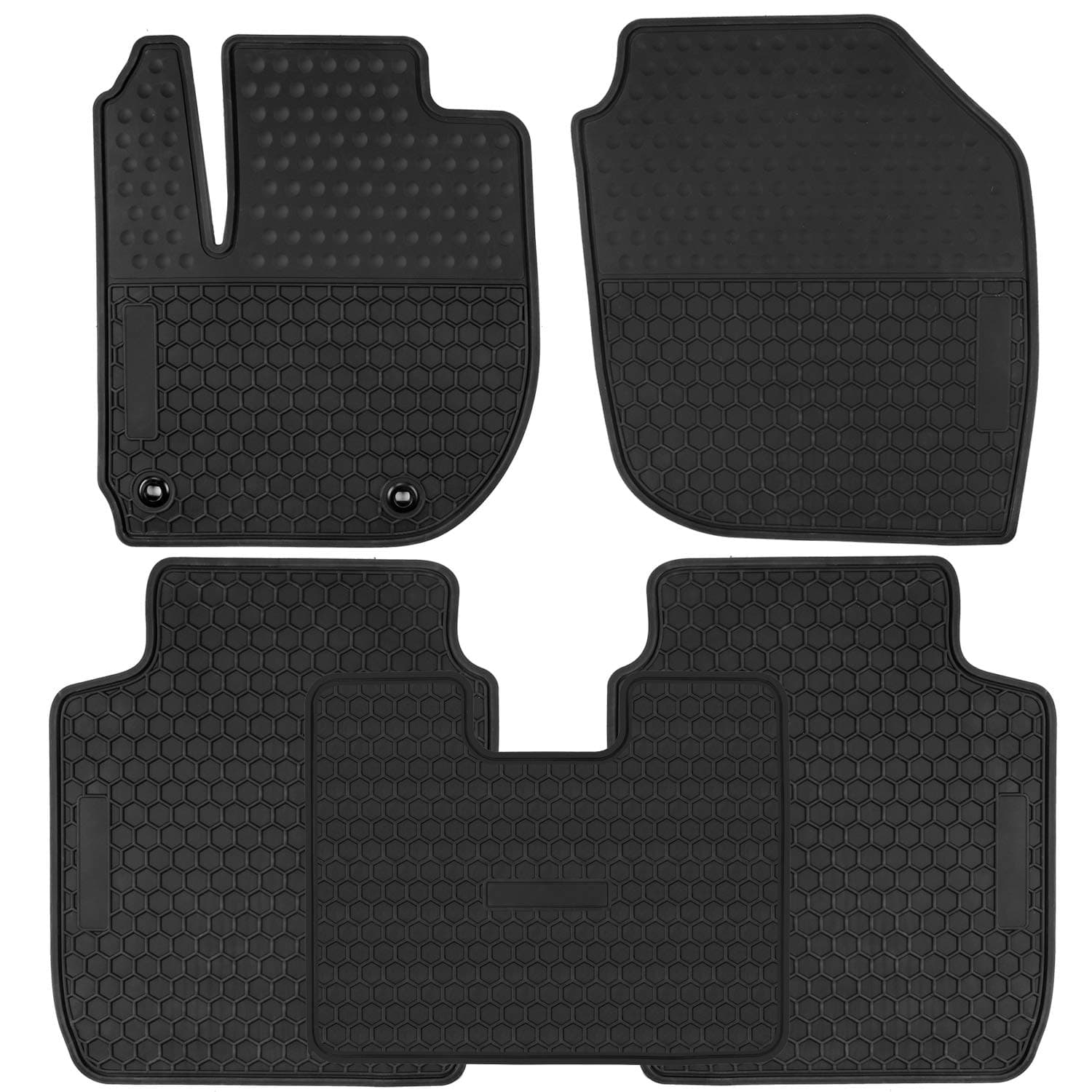 Car Floor Mats Custom Fit for Honda Fit 2015 2016 2017 2018 2019 2020 Full Black Rubber Car Floor Liners Set All Weather Protection Heavy Duty Odorless