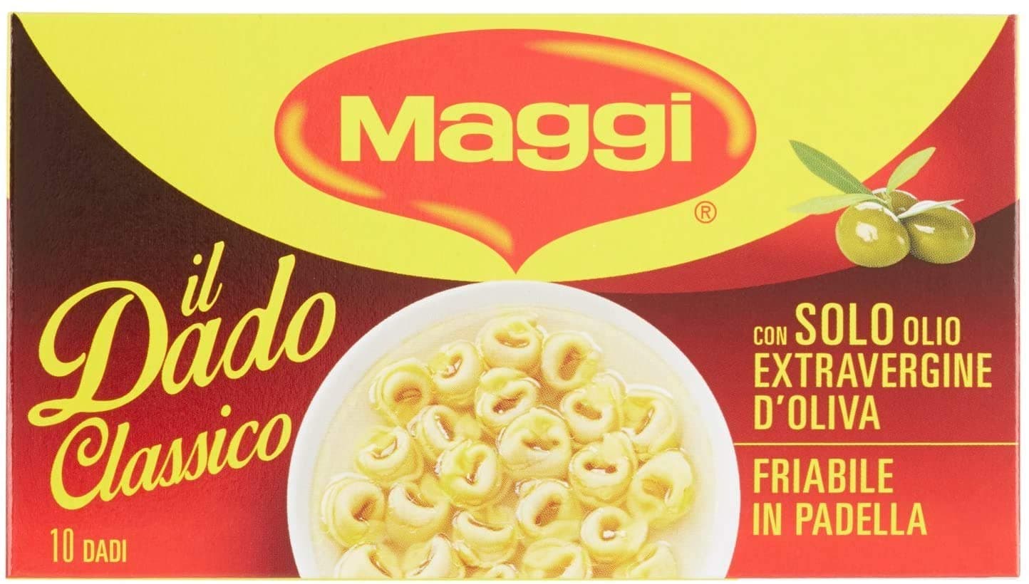 24x Maggi il Dado Classico con olio Extra vergine di Oliva Classic Stock Cubes for Broth with Extra Virgin Olive Oil 10pz 100% Italian Broth