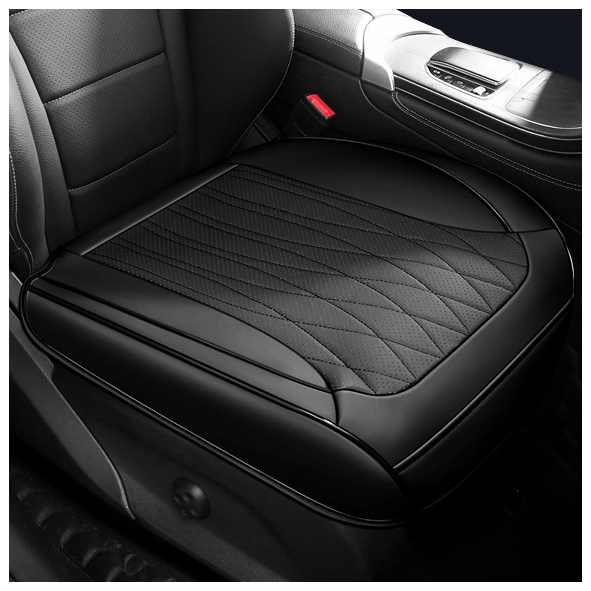 Car Seat Cover with Anti-Slip,Full Wrap Protection Leather Seat Covers for Cars with Storage Pocket,Universal Car Accessories Car Seat Covers Front Seats for Most Vehicles (Black)