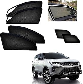 Auto Addict Zipper Magnetic Car Curtain Sunshades (Side Windows,6 Pcs) for Toyota Fortuner New 2021